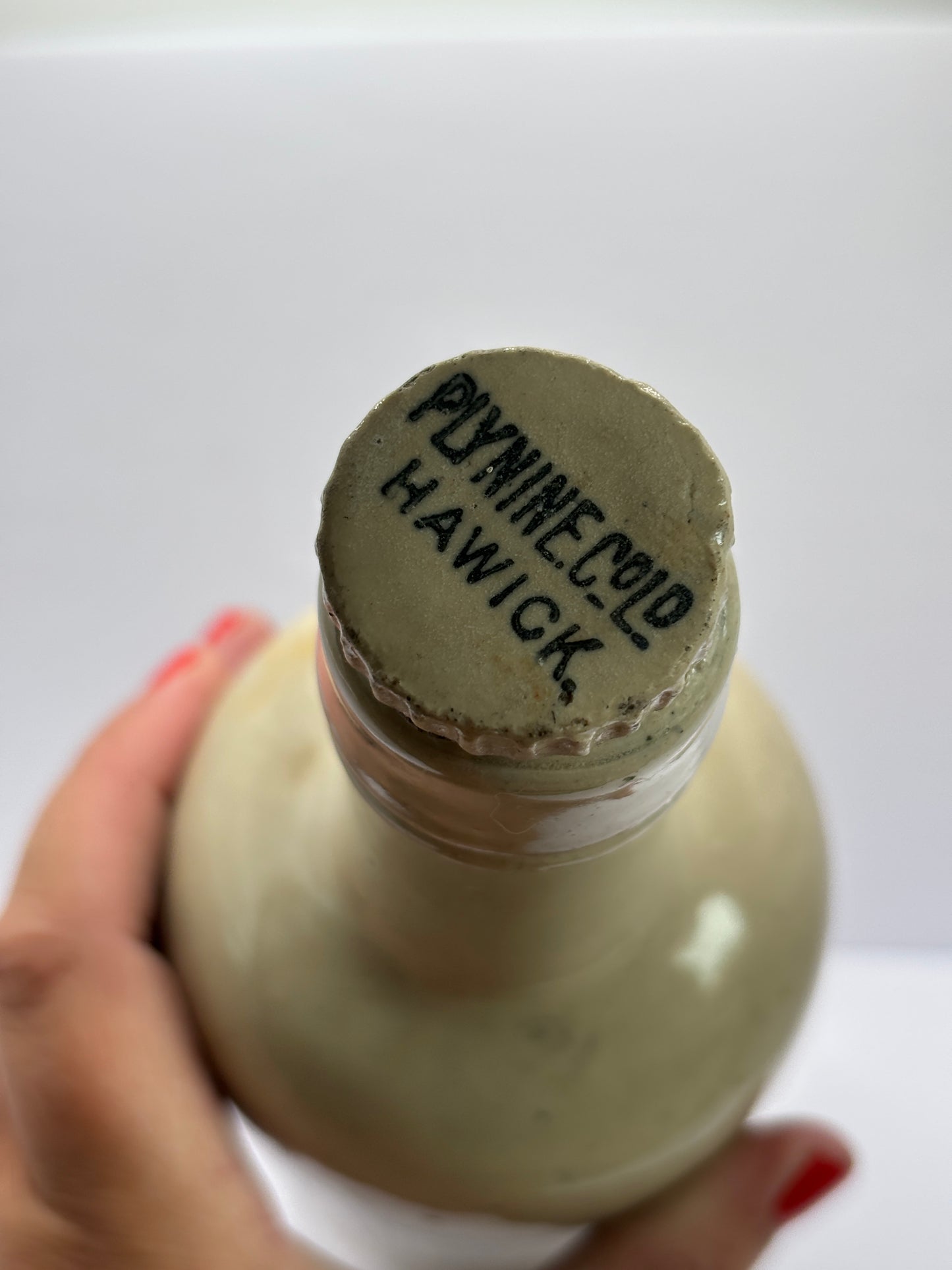 Old White stoneware plynine ammonia bottle