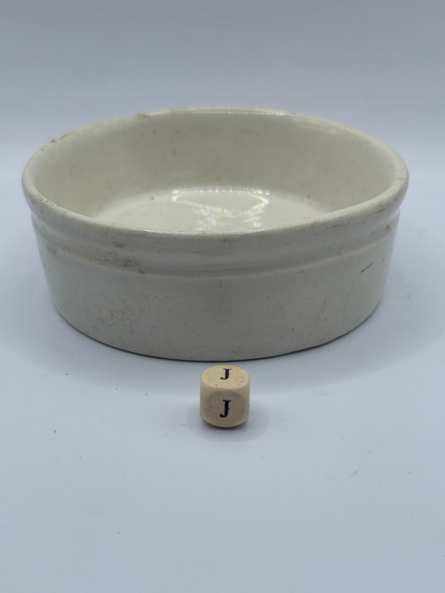 Old plain stoneware meat paste pot (J)