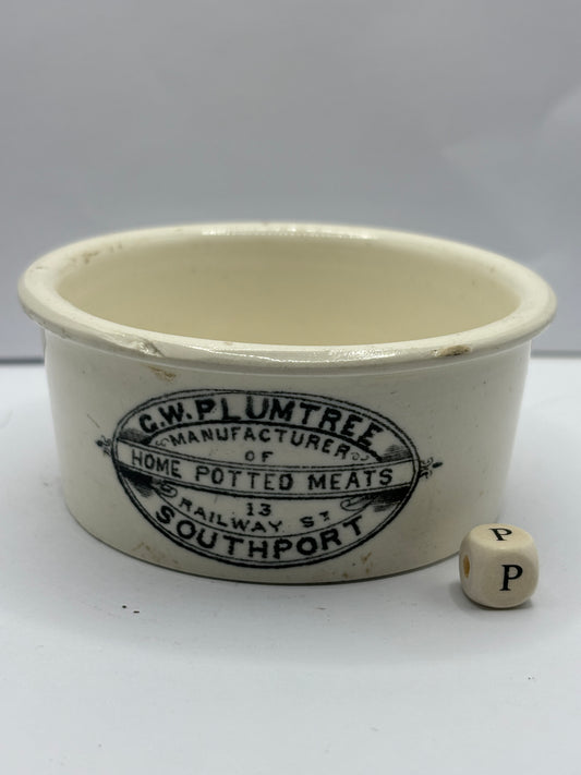 Plumtrees advertising meat paste pot (P)