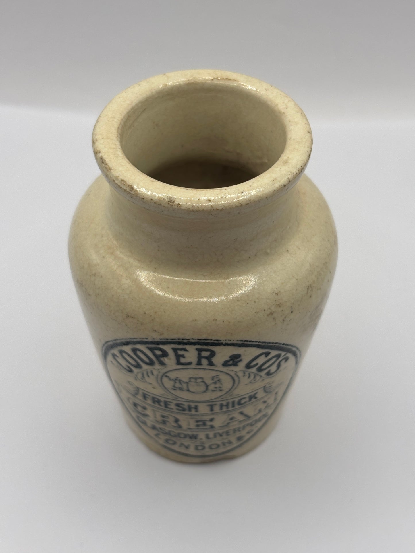 Old advertising cream pot, Cooper & Co’s fresh thick cream
