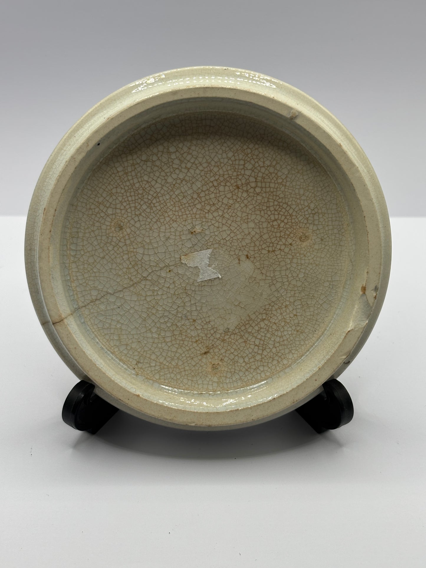 Rare Old Prattware lid, Strathfieldsaye the seat of The duke of wellington