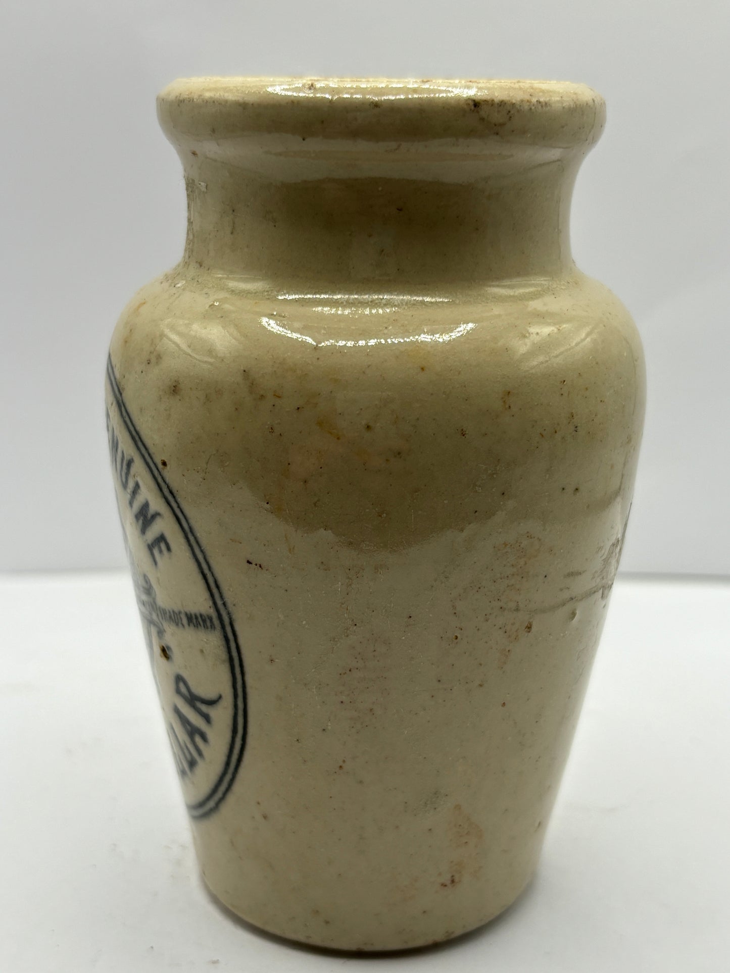 White stoneware advertising cream pot, craigmillar