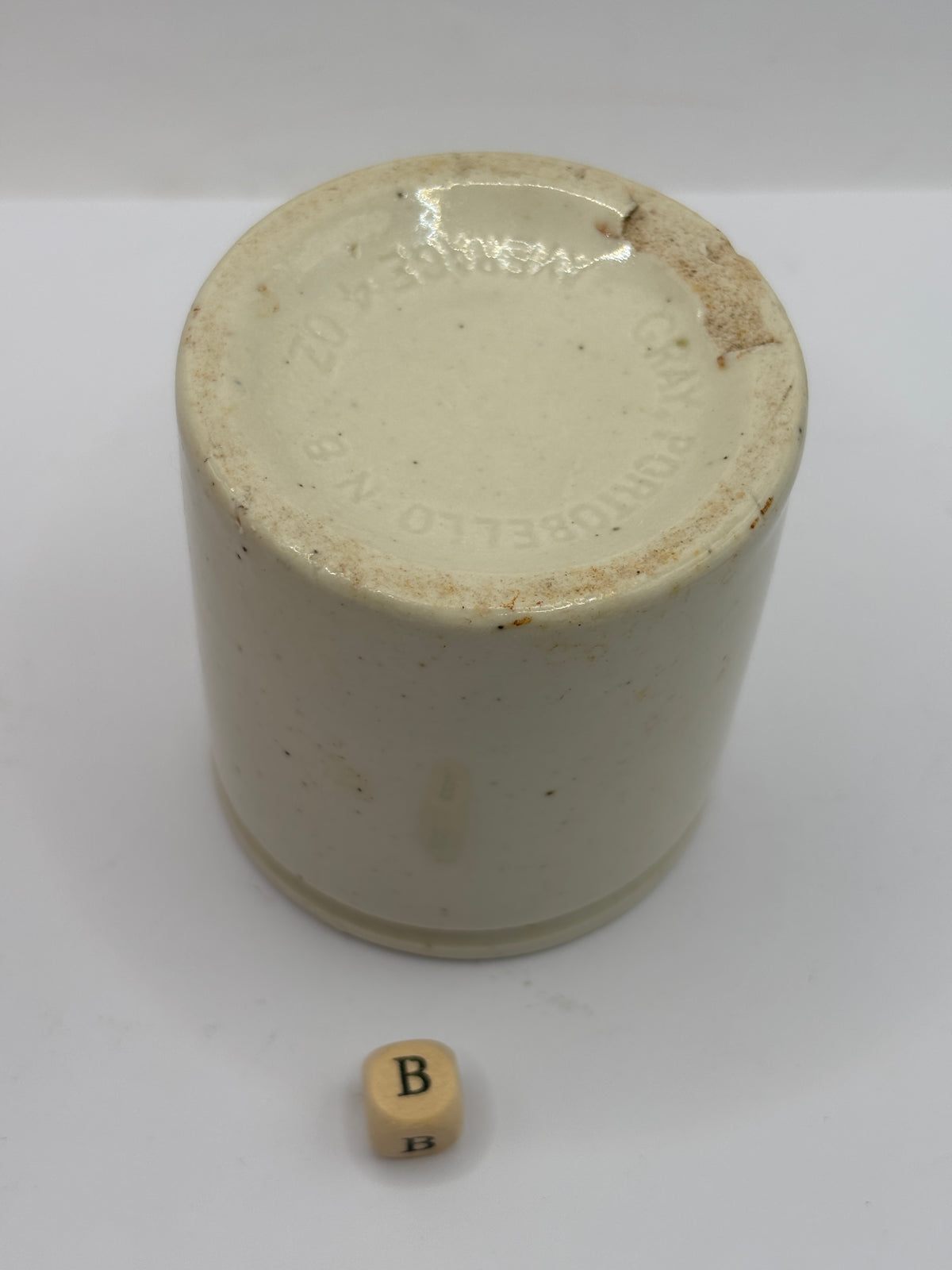 Old small chunky stoneware pot (B)