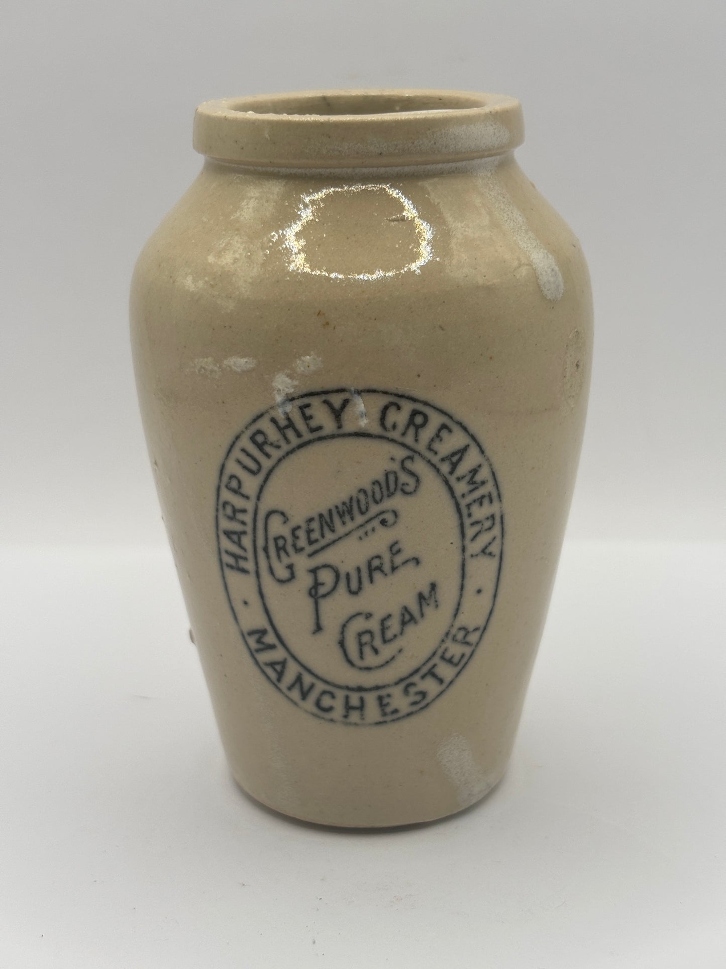 Old advertising cream pot, Harpurhey creamery Manchester