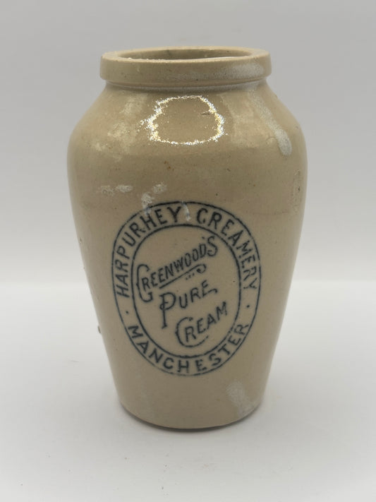Old advertising cream pot, Harpurhey creamery Manchester