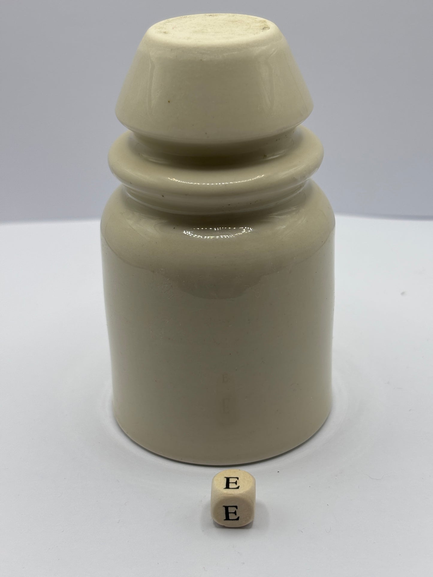 Old stoneware telegraph pole insulator (e)
