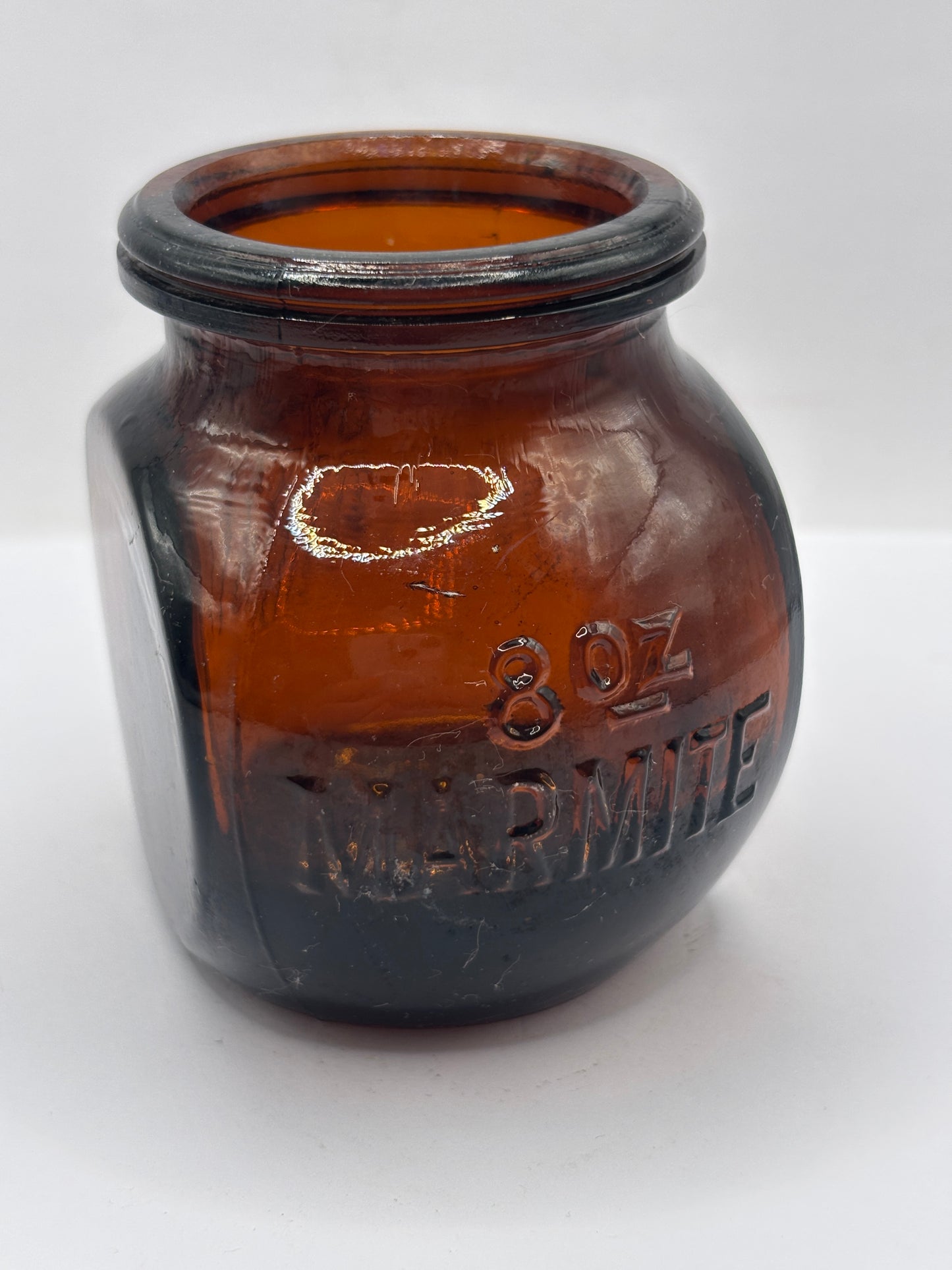old amber glass marmite bottle 8Oz