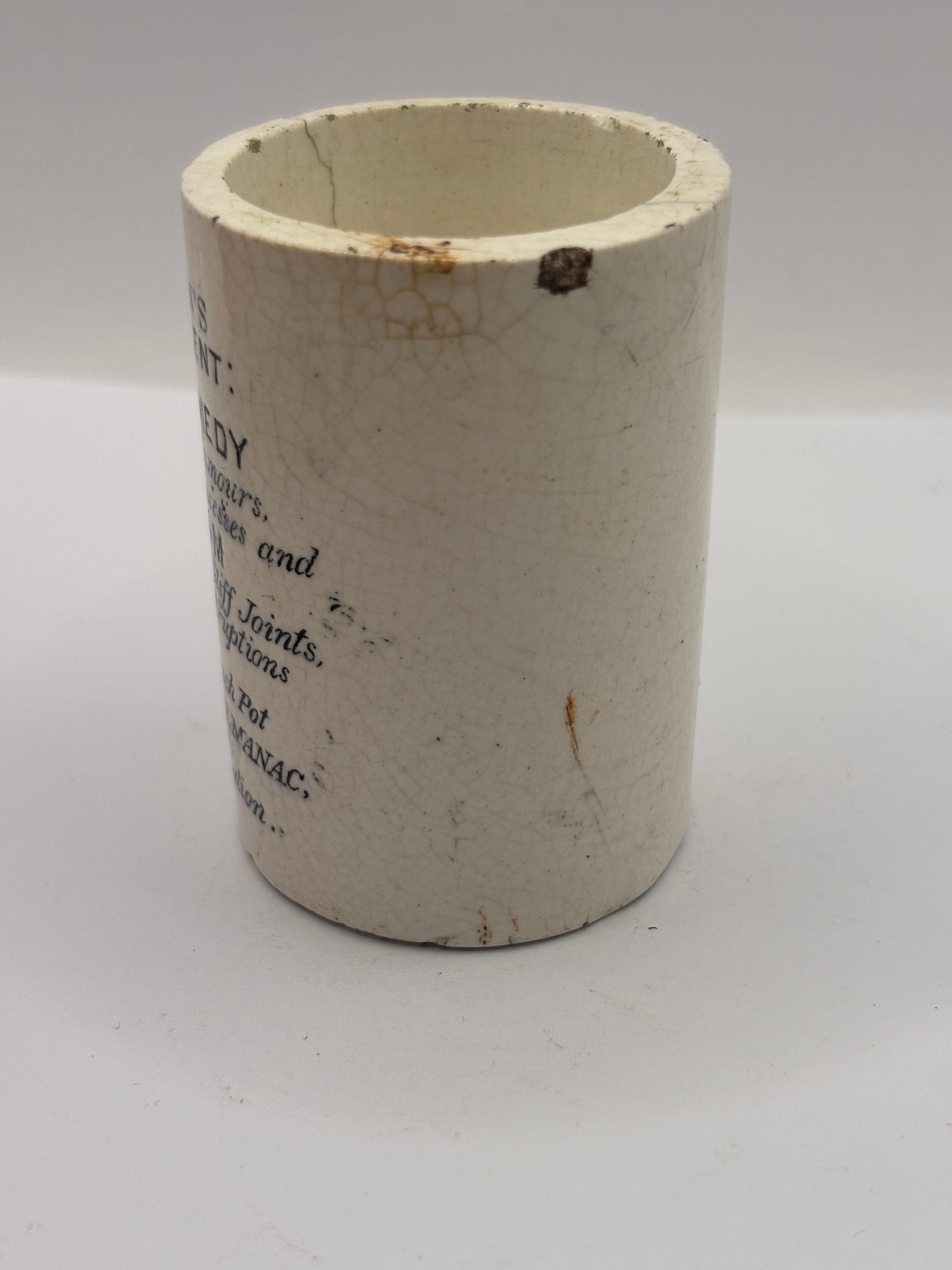 Old advertising ointment pot, OP Browns herbal ointment. The great external remedy