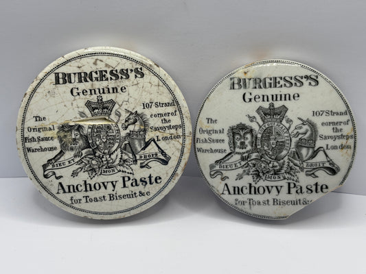 2 Old advertising lids, Damaged