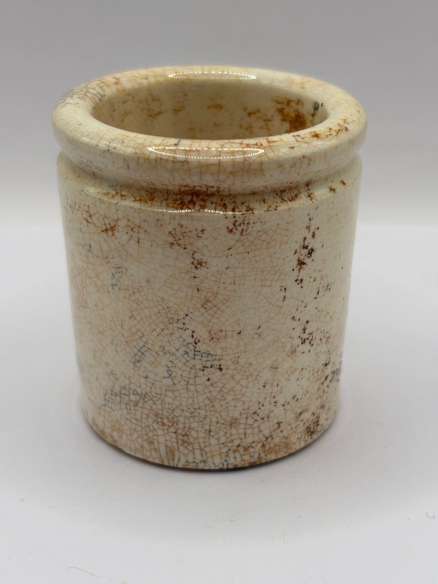 old Small stained stoneware pot