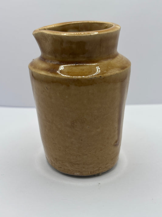 old brown stoneware cream pot