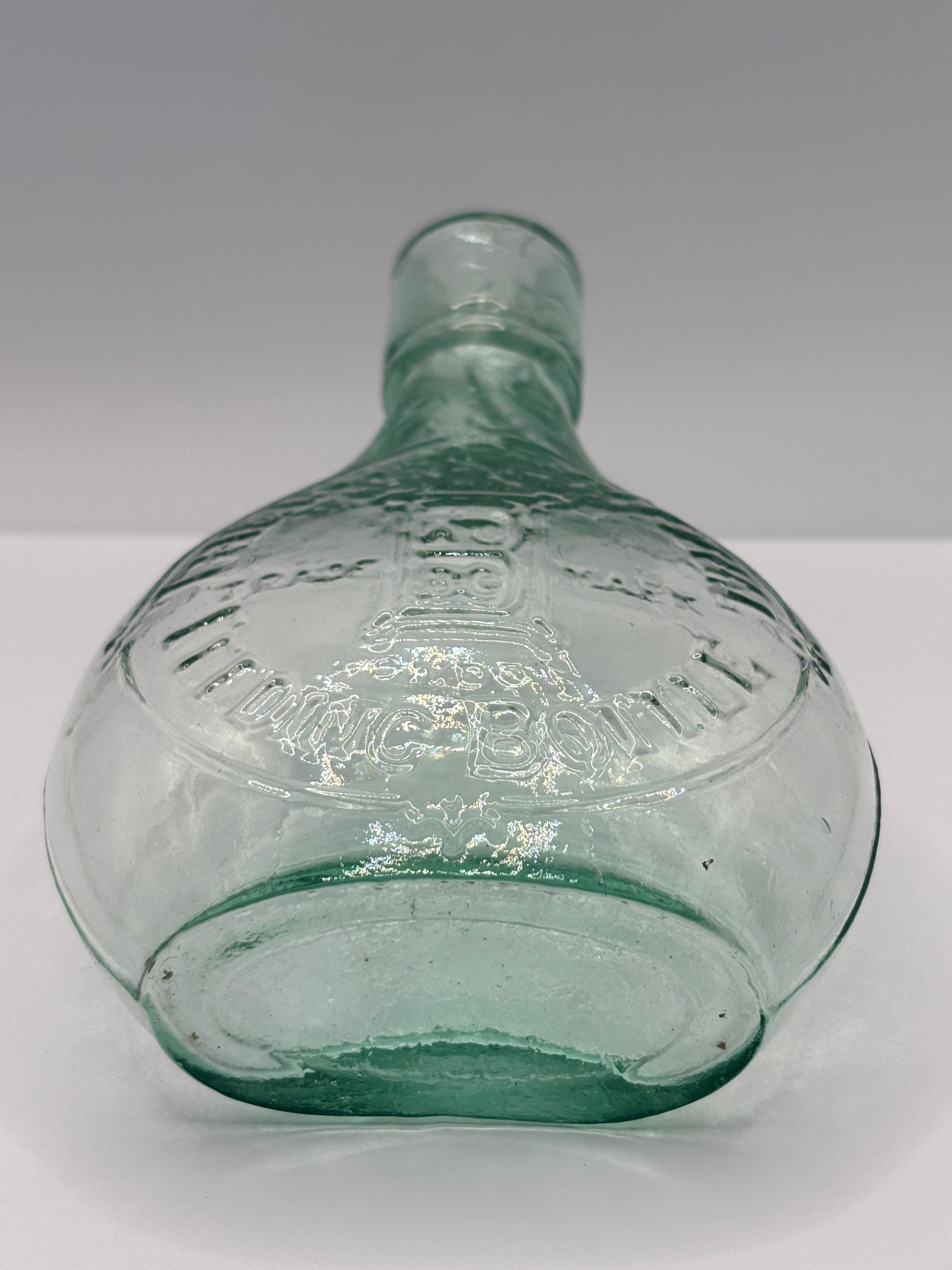 Old aqua glass baby feeder. The international feeder