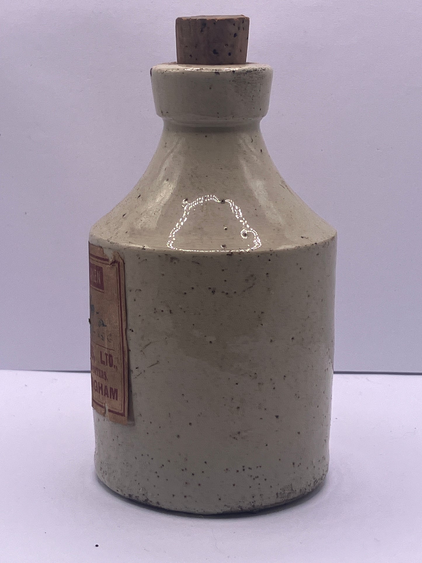 Stoneware jar with original label. Mercury