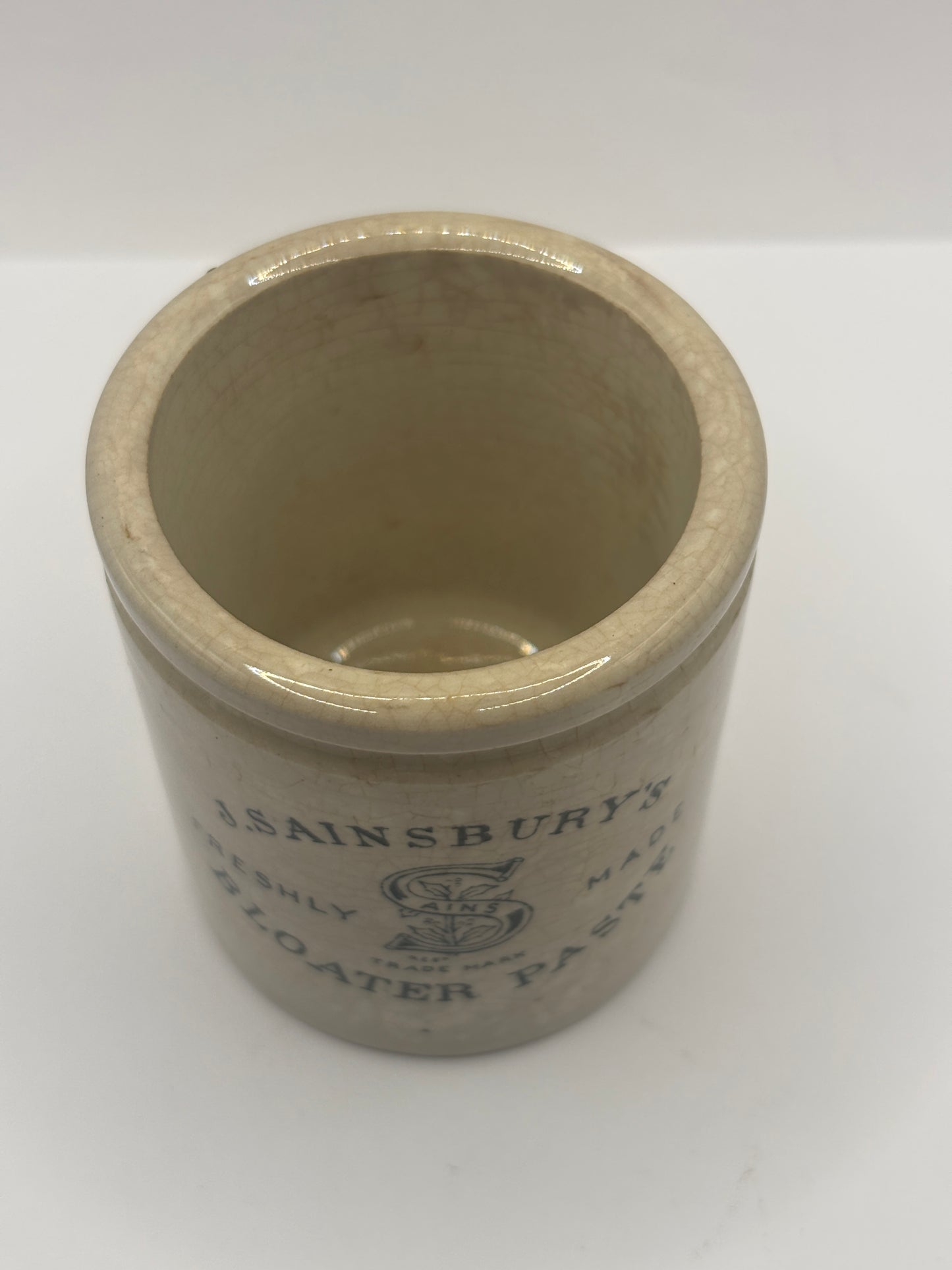 Old tall sainsburys advertising bloater paste pot