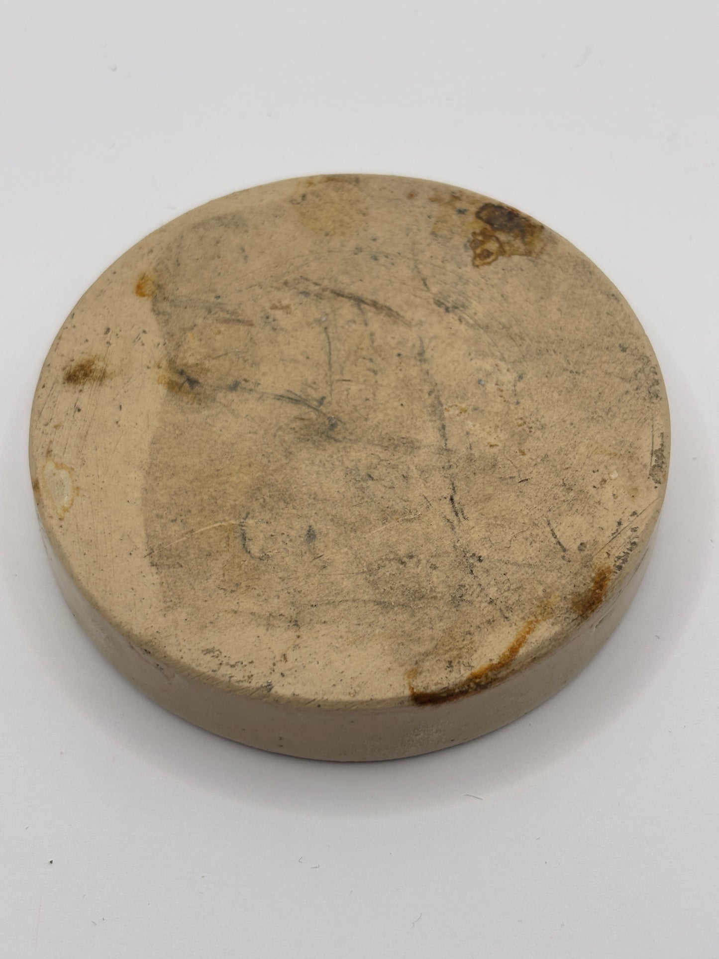 Old stoneware advertising soap dish. Luxette