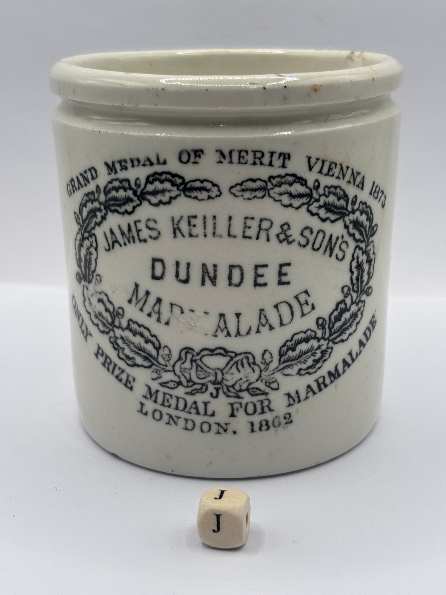 Old 1lb James Keiller Dundee marmalade Jar (J)