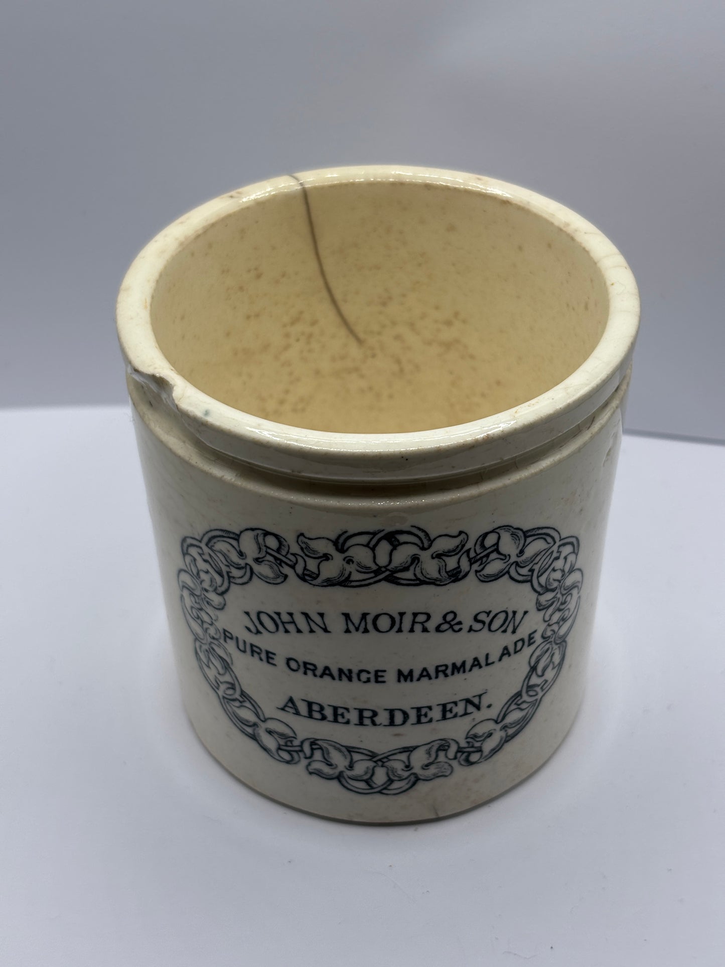 Old rare 1lb John Moir marmalade jar, Pure orange marmalade