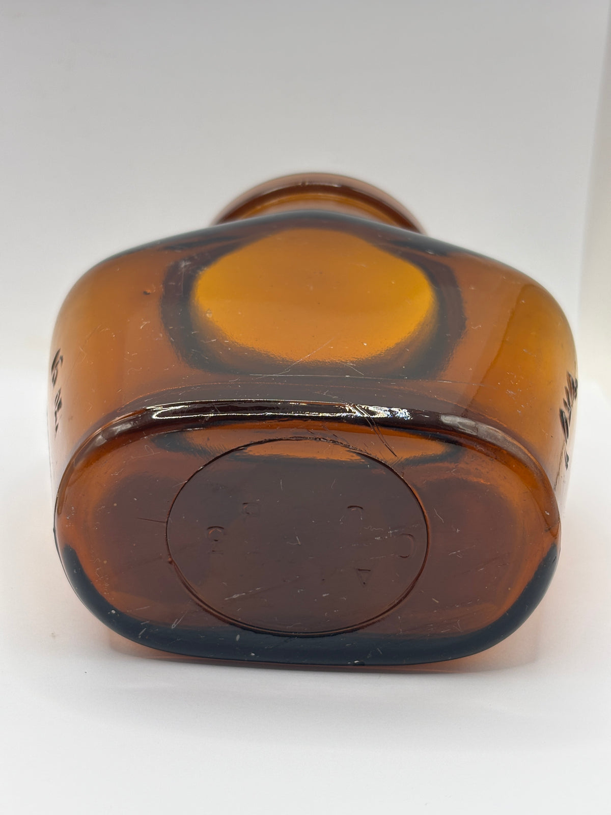 Old amber glass OXO jar