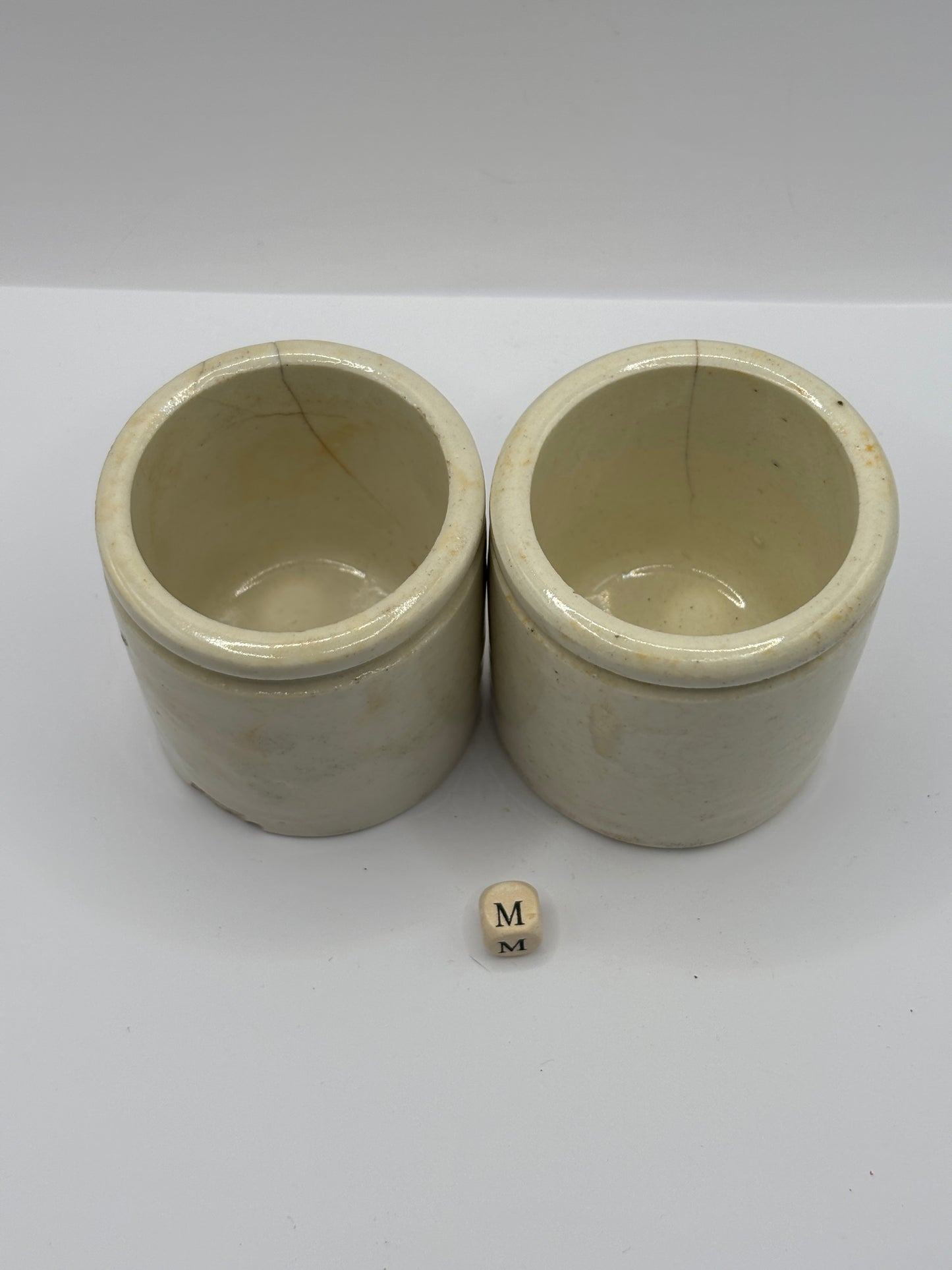 2 Old chunky stoneware pots (M)