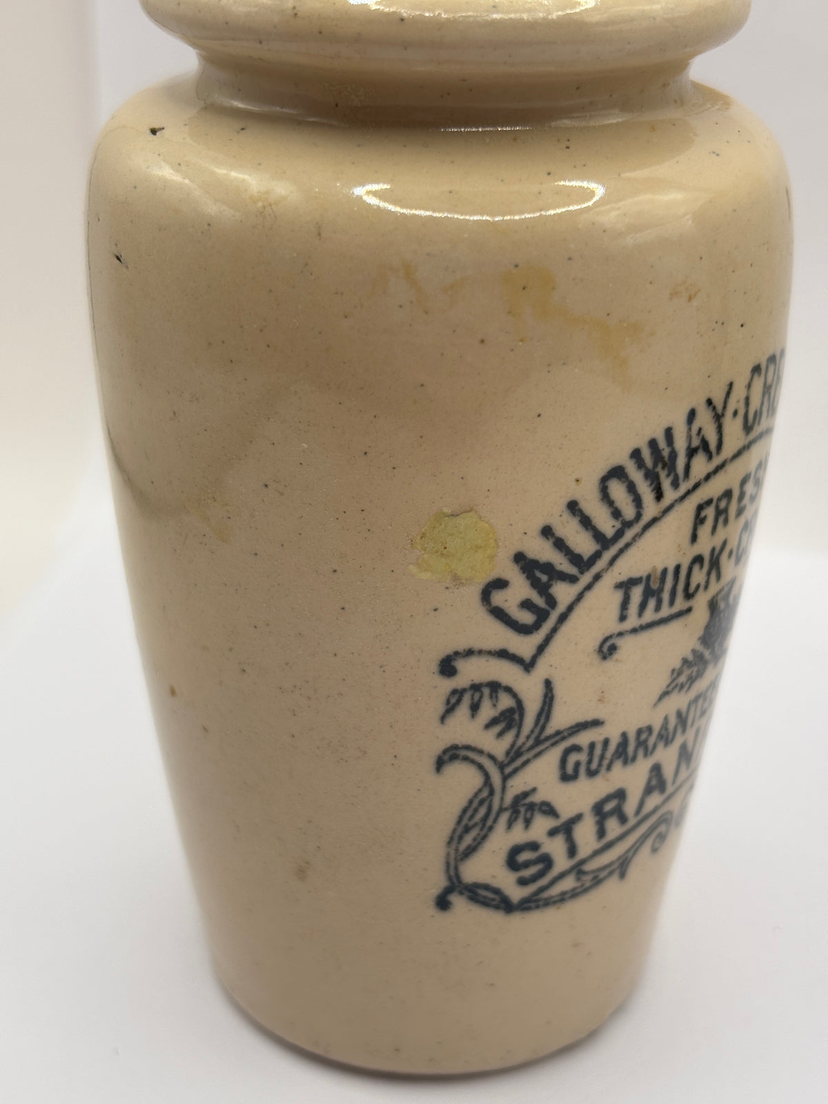 Old advertising cream pot, Galloway creamery Stranraer