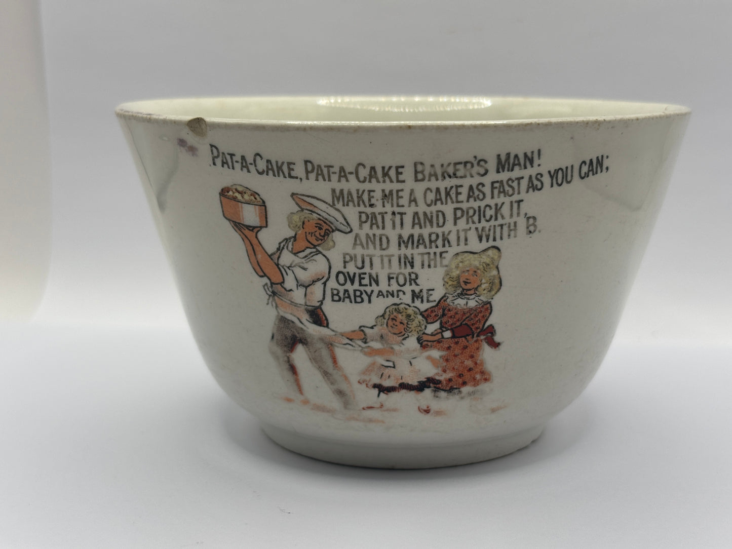 Old 1920s nursery rhyme pudding bowl