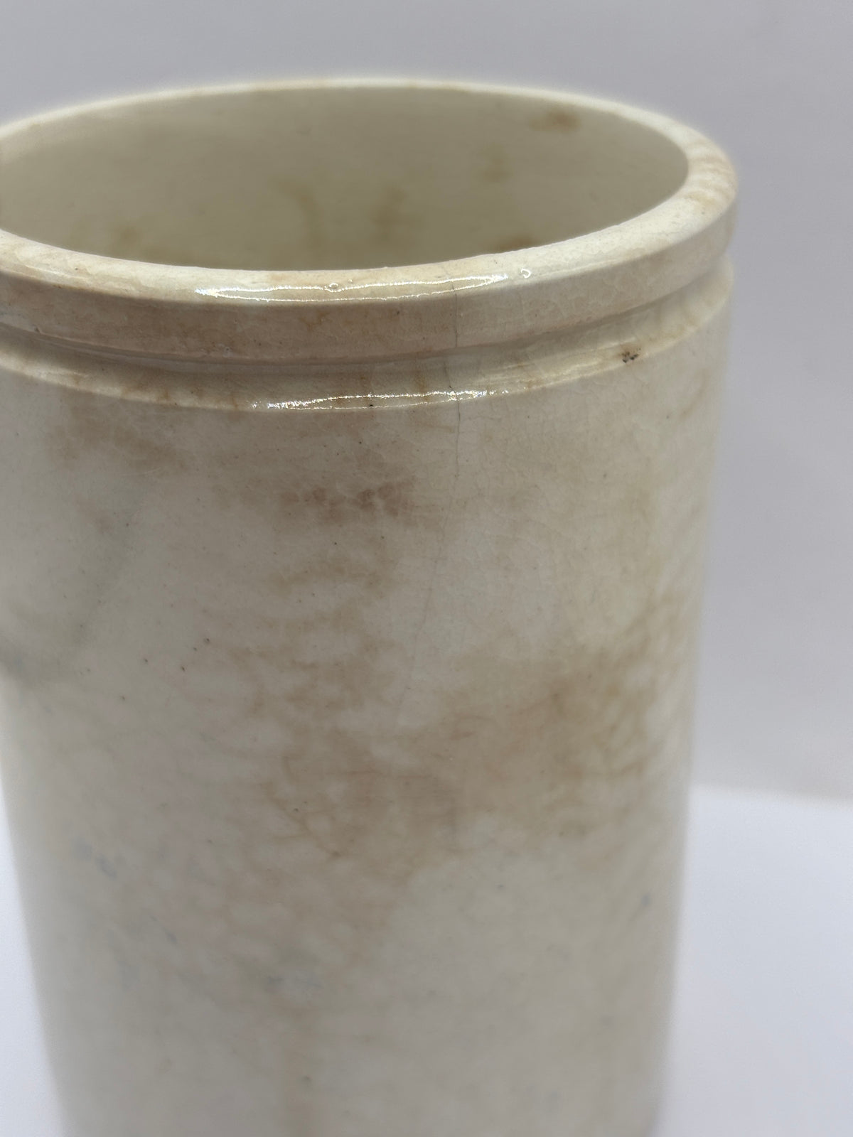 Old 1lb stoneware marmalade pot, James Keiller Dundee marmalade (N)