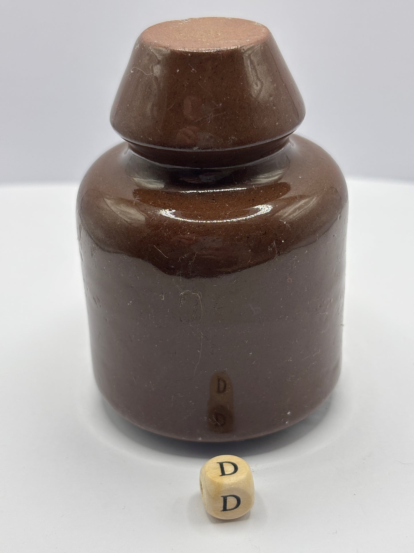 Old stoneware telegraph pole insulator (D)