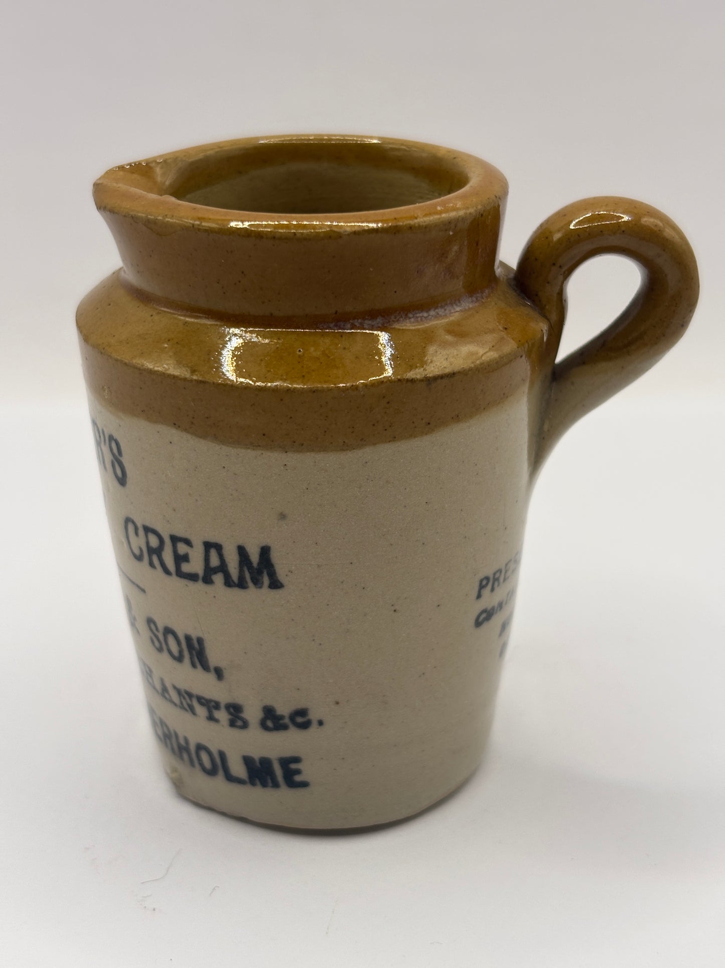Old advertising cream pot, mini Websters fresh dairy cream