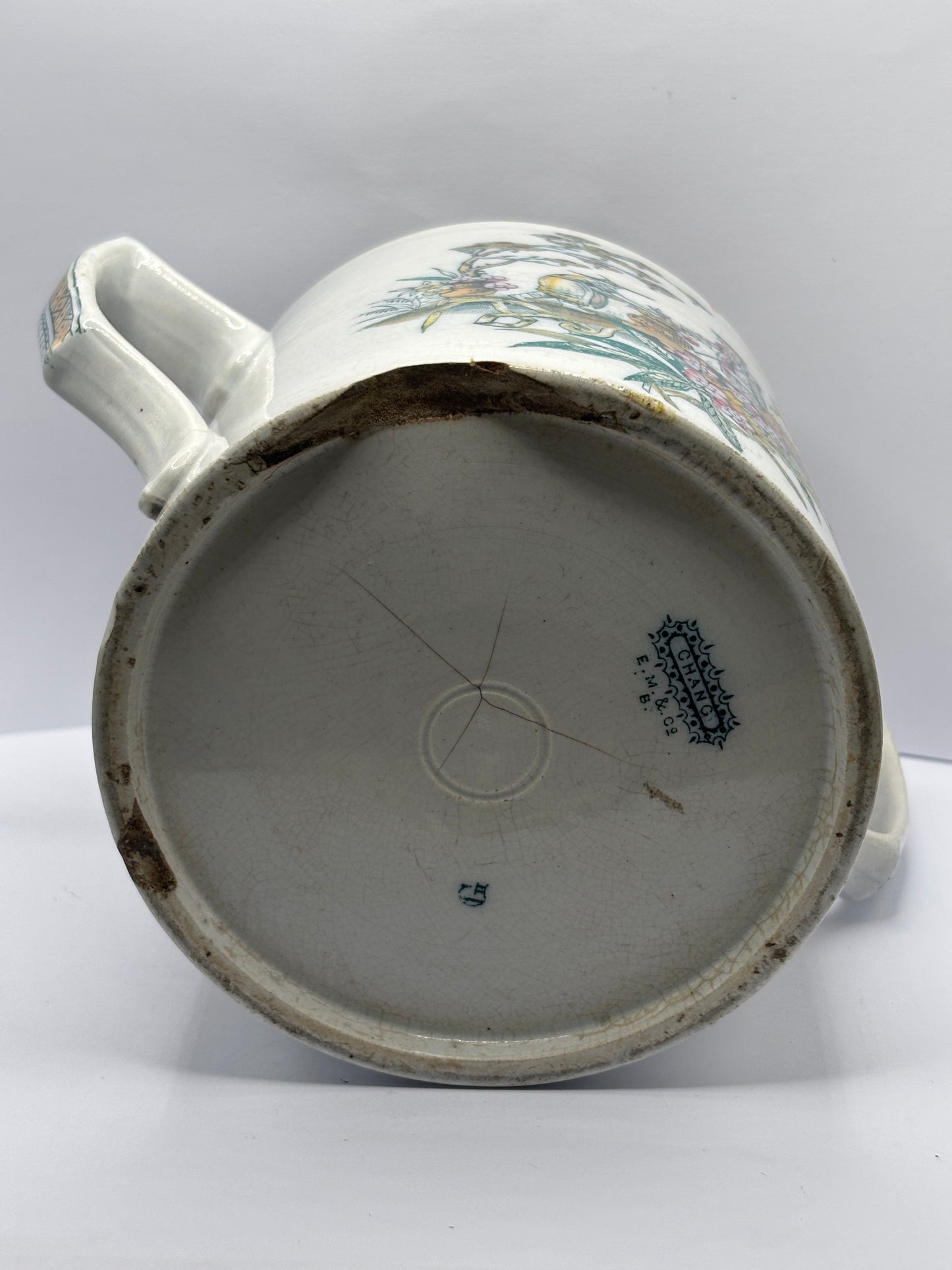 Old 2 handled mug, oriental