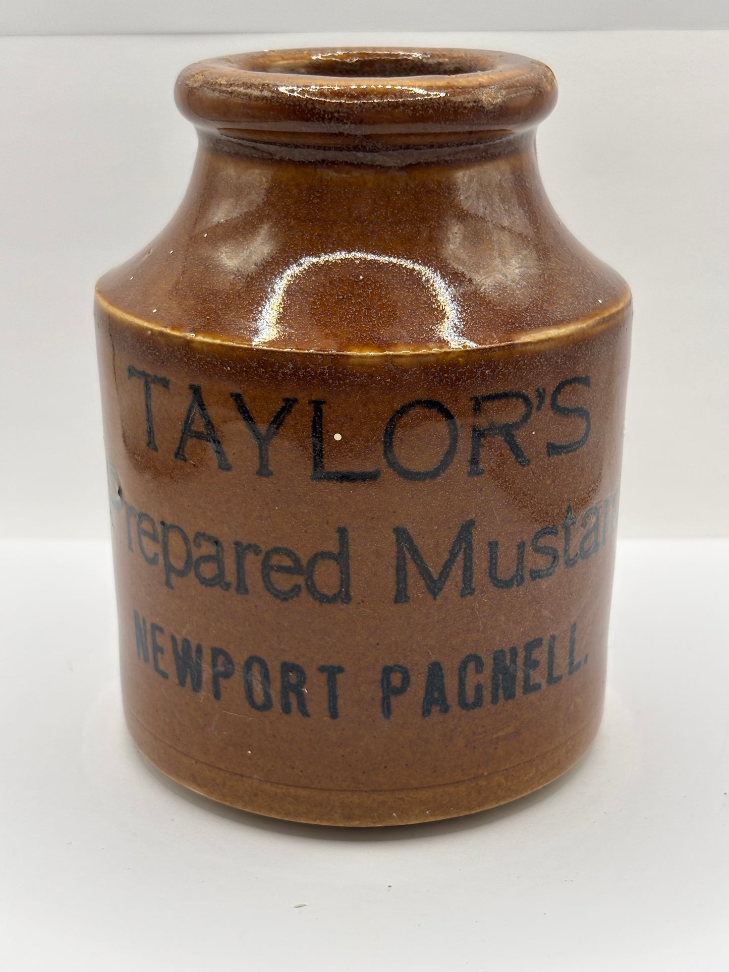 Old large advertising jar, Taylors prepared mustard. 12.5cms