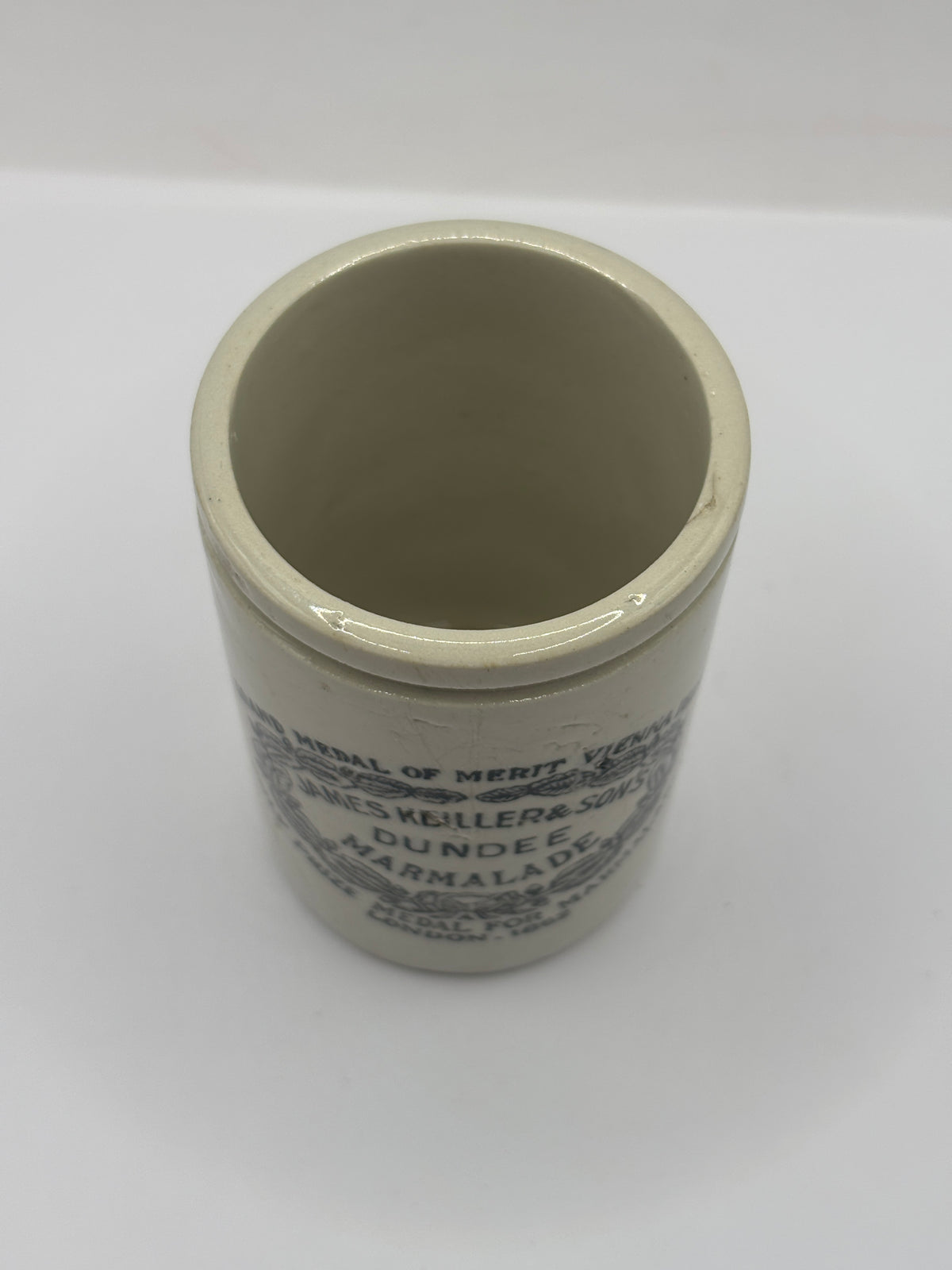 Old SAMPLE SIZE James Keiller Dundee marmalade jar 7.5cms