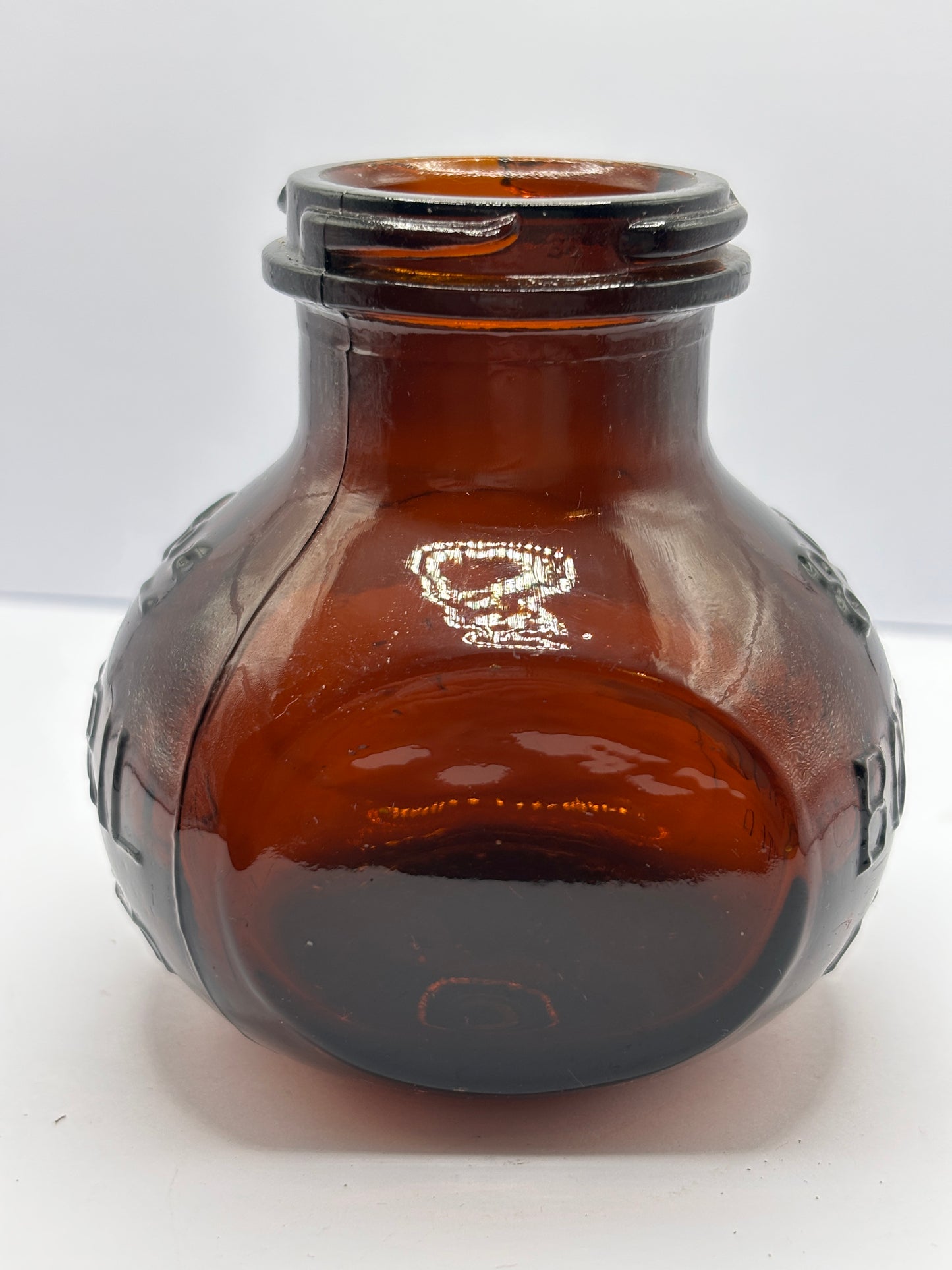 Old 8Oz amber glass Bovril jar