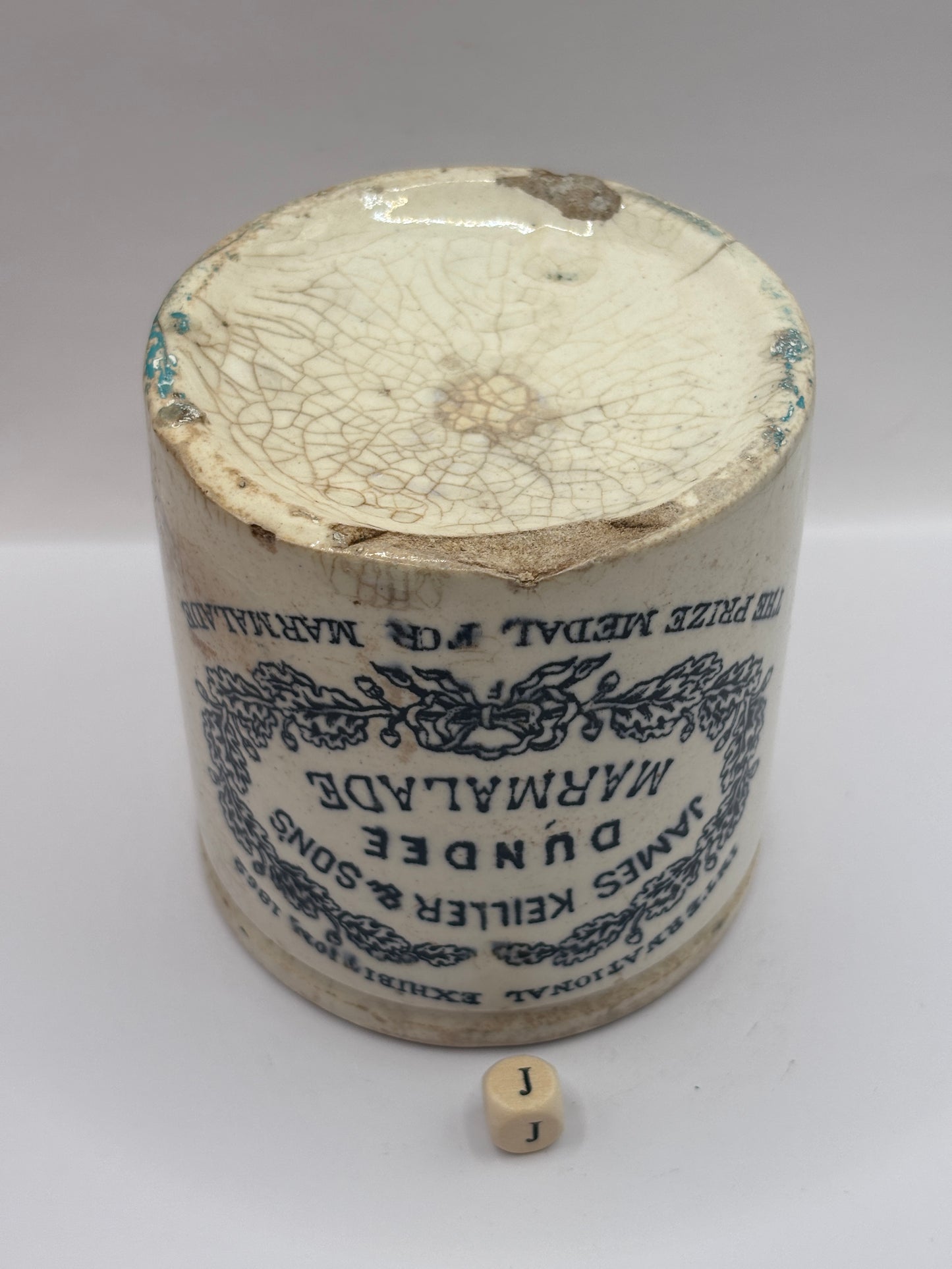 Old 1lb James Keiller Dundee marmalade Jar (J)