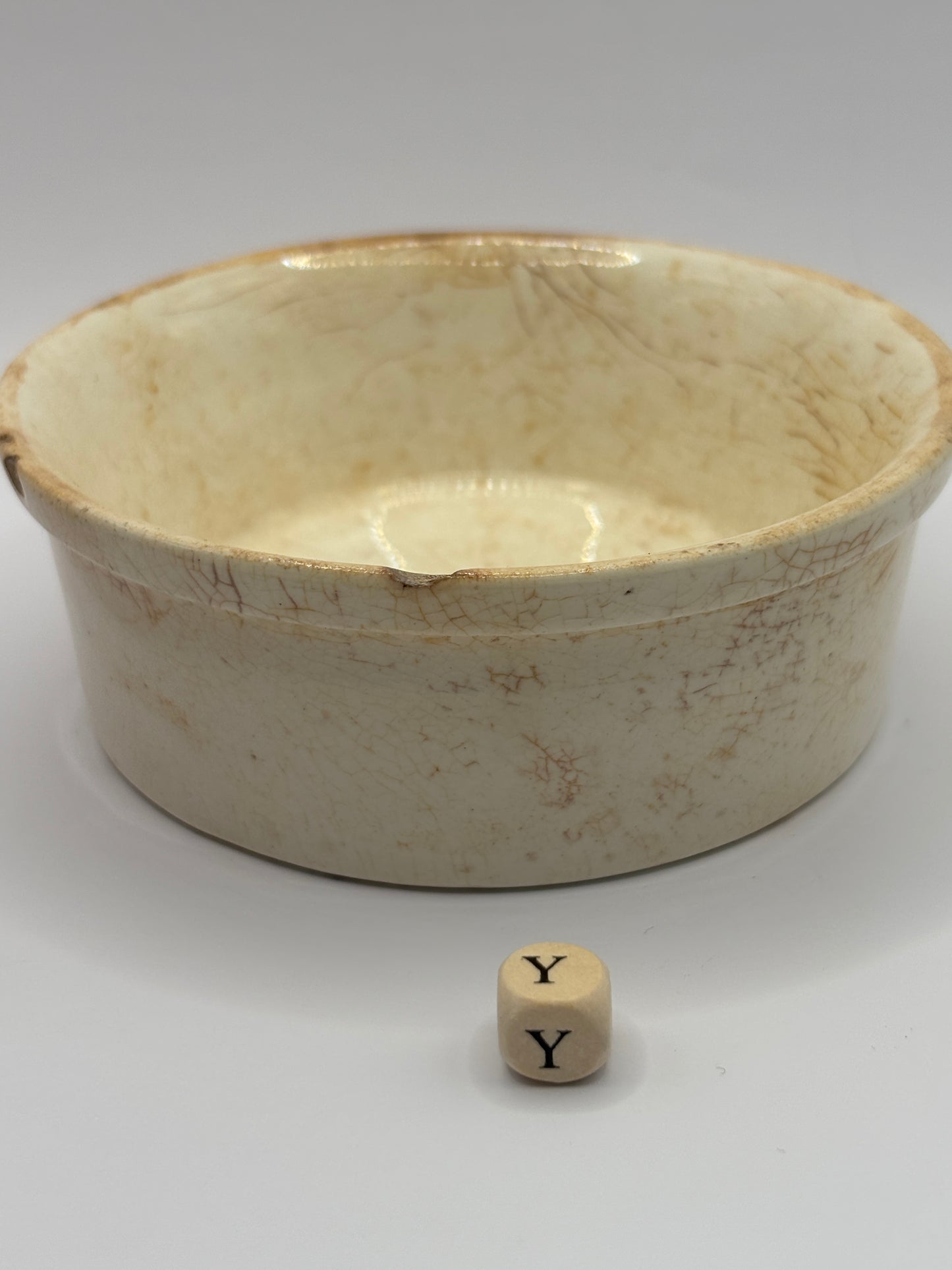 Old plain stoneware meat paste pot, potted meat (Y)