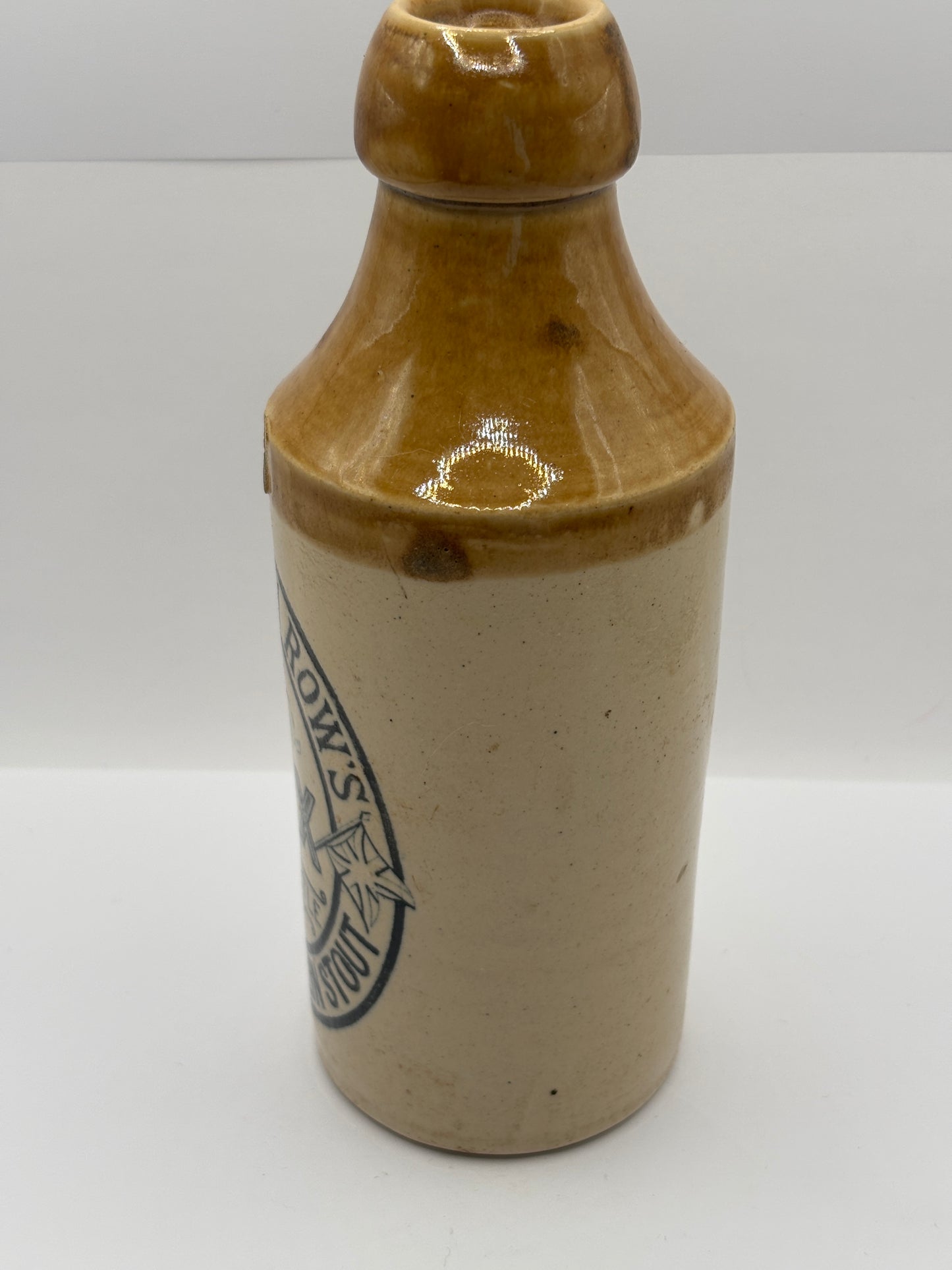 Old stoneware stout bottle, William Rows invalid dublin stout. Newcastle