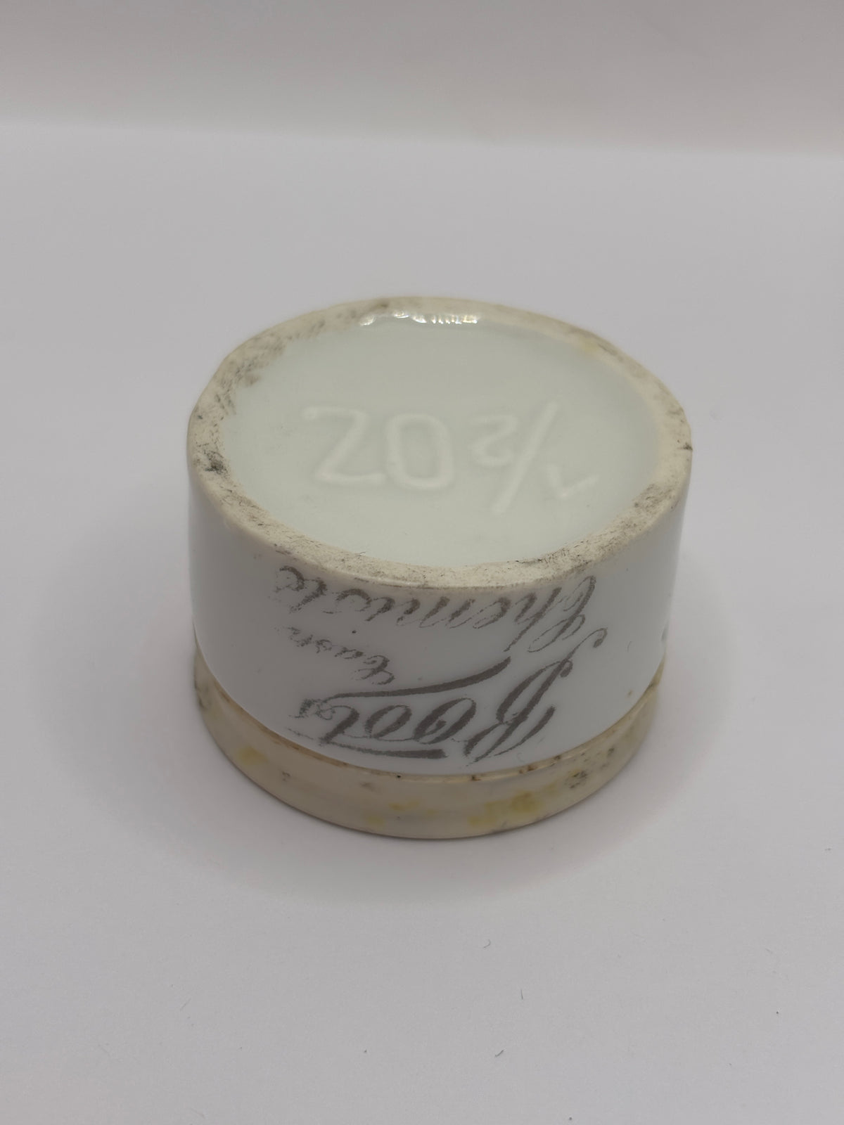 Old mini Boots cash chemists advertising jar with bakelite lid