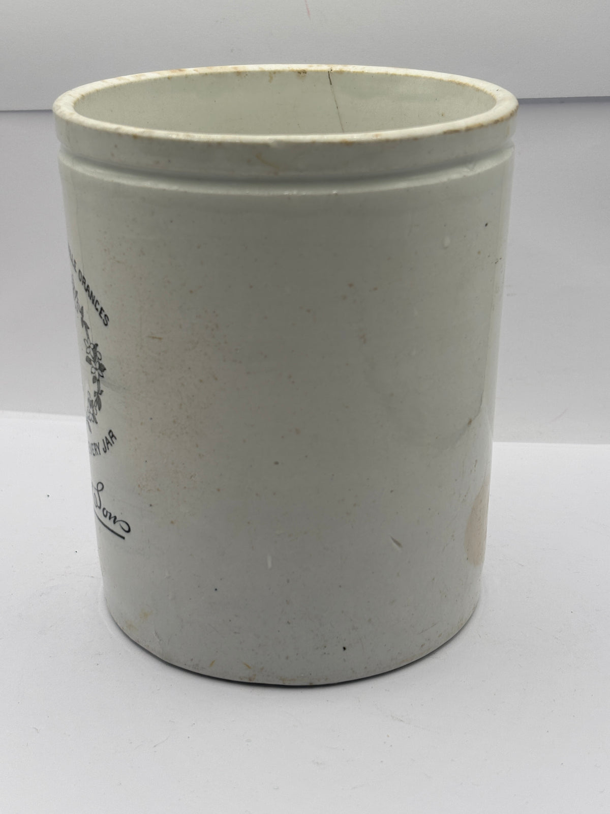 Old large rare 3lb stoneware marmalade pot, Joseph Bird & Sons pure scotch marmalade