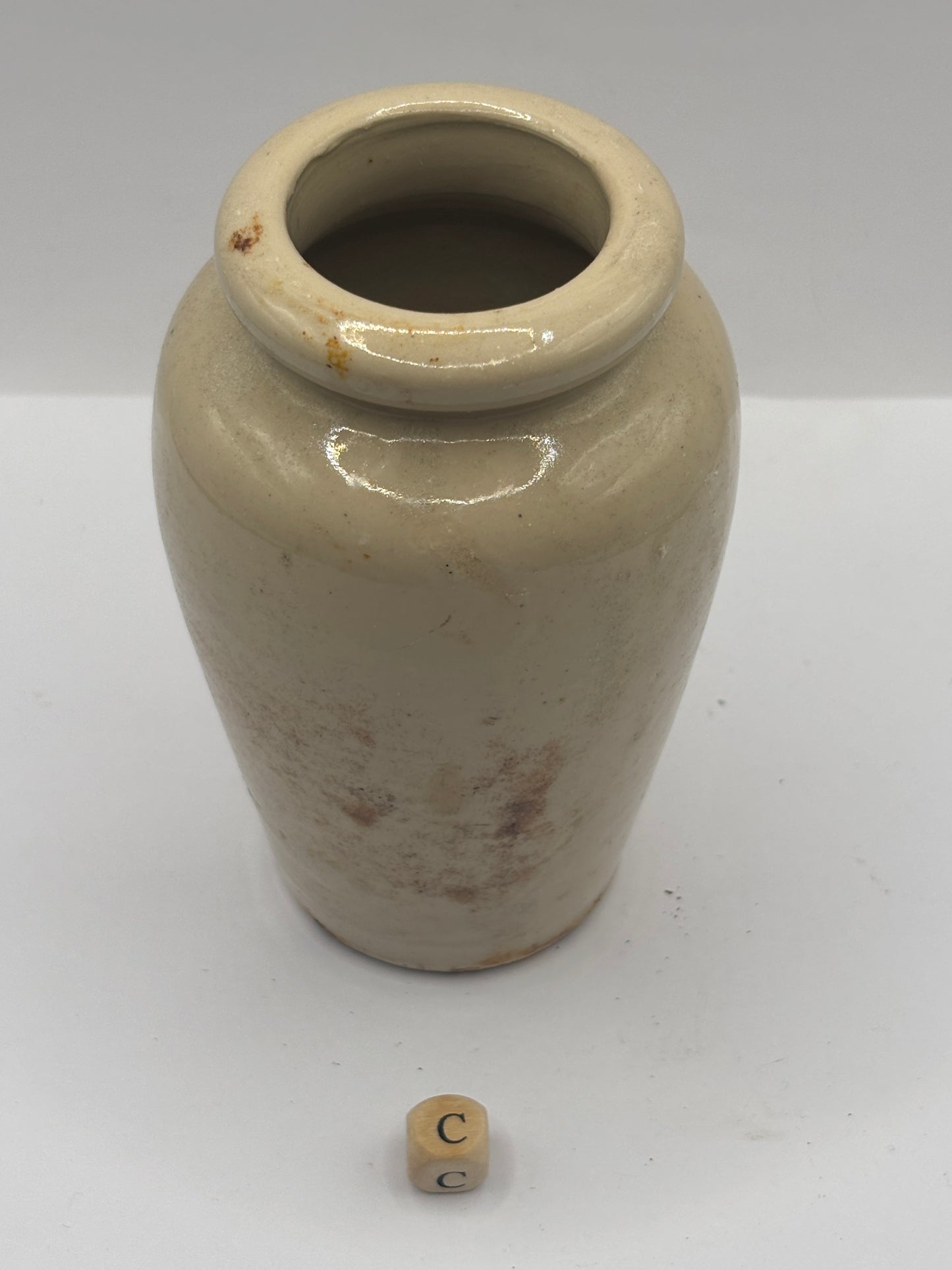 Old plain stoneware cream pot (C)