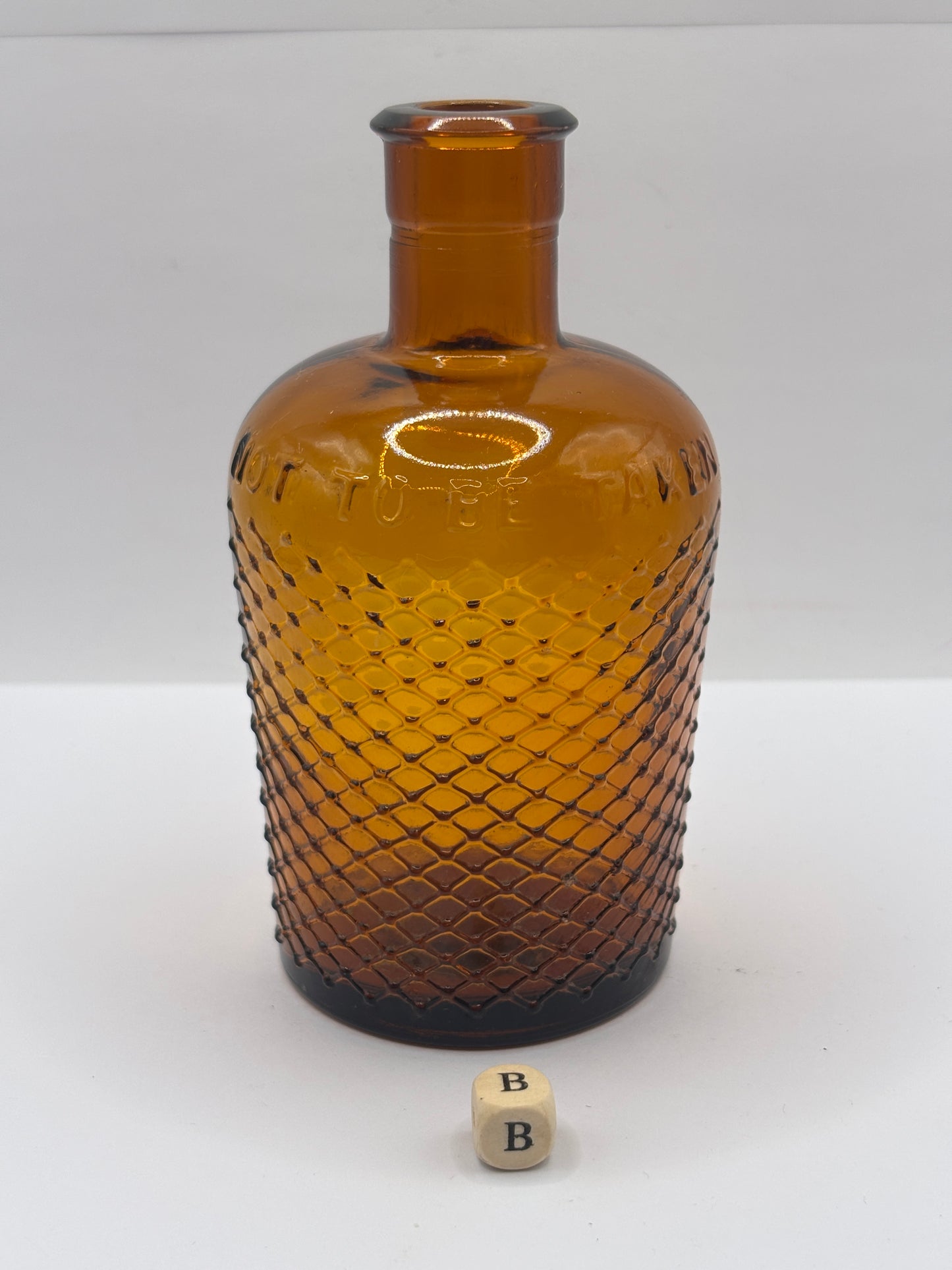 Old amber glass lysol bottle, Not to be taken (B)