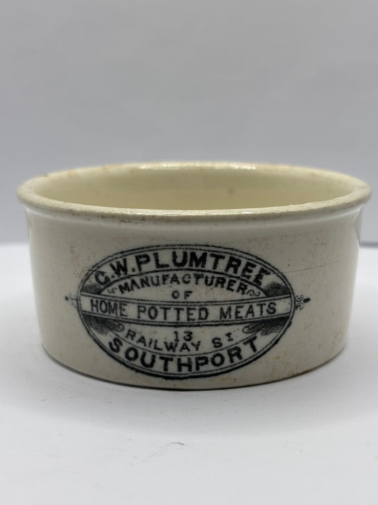 Plumtree home potted meats advertising pot