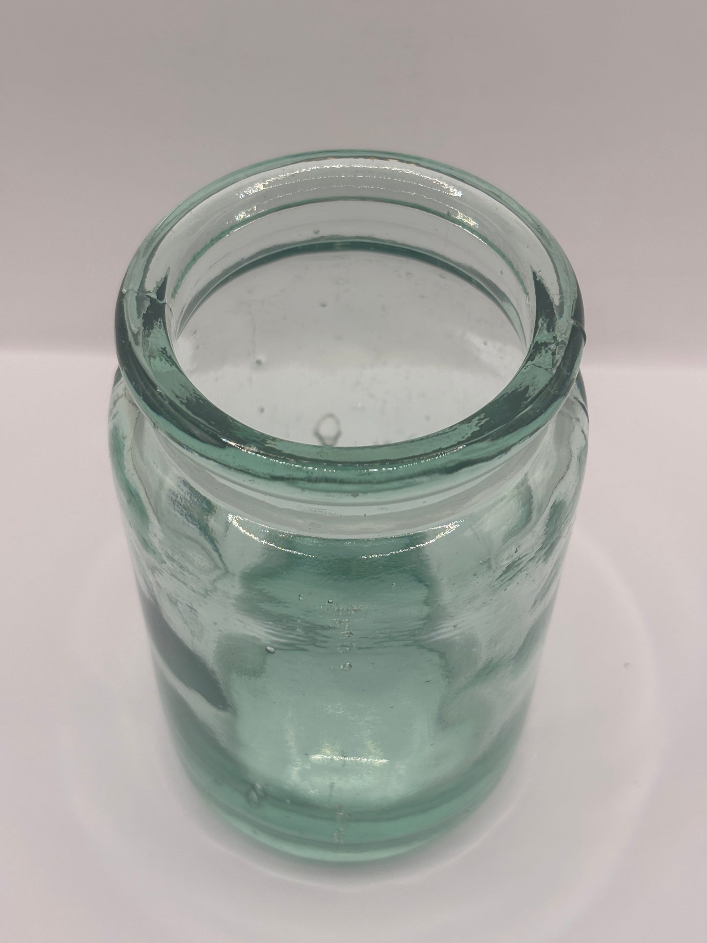 Old 1lb aqua glass pickle jar
