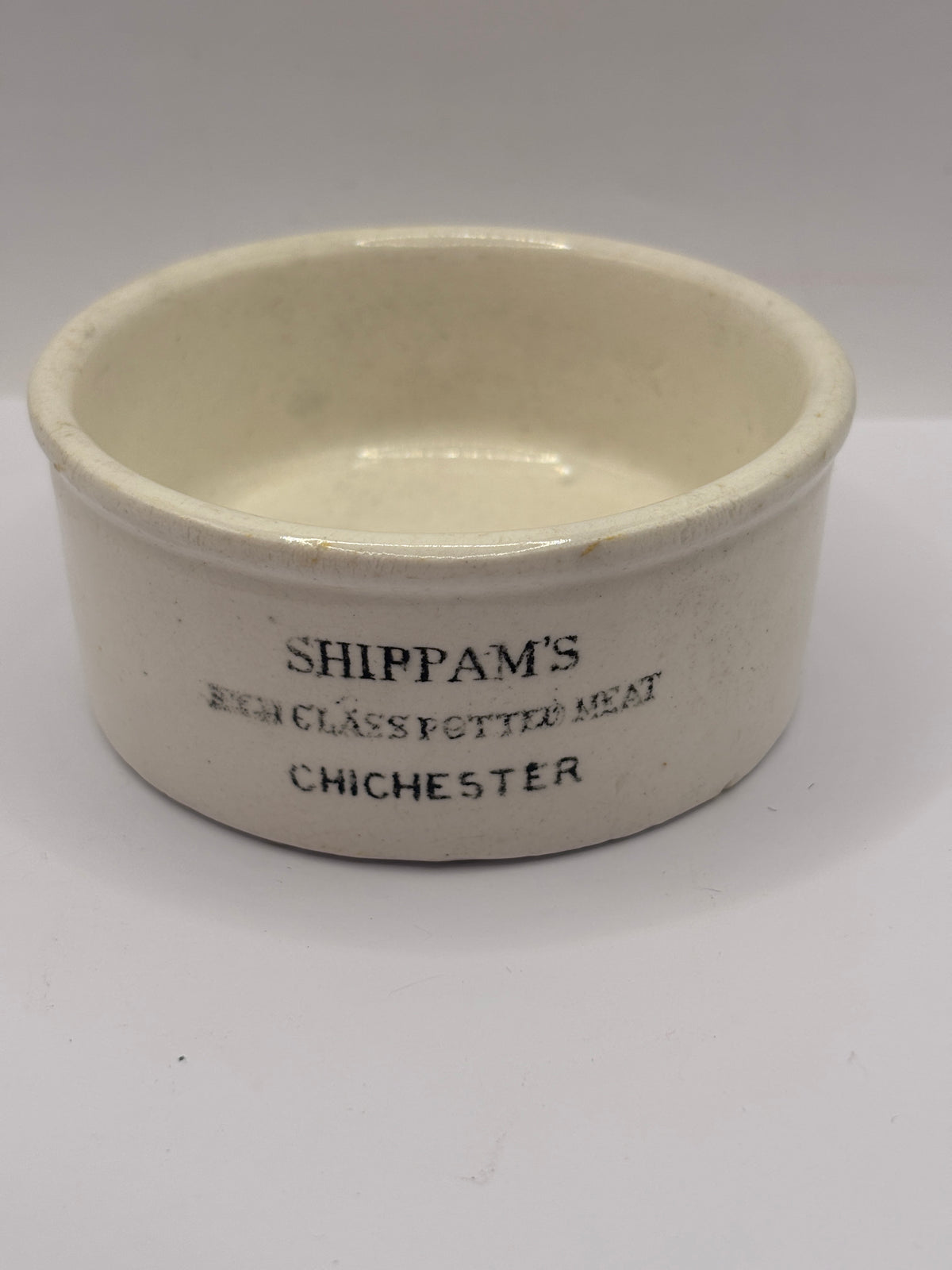 Old advertising meat paste pot, Shippams high class potted meat