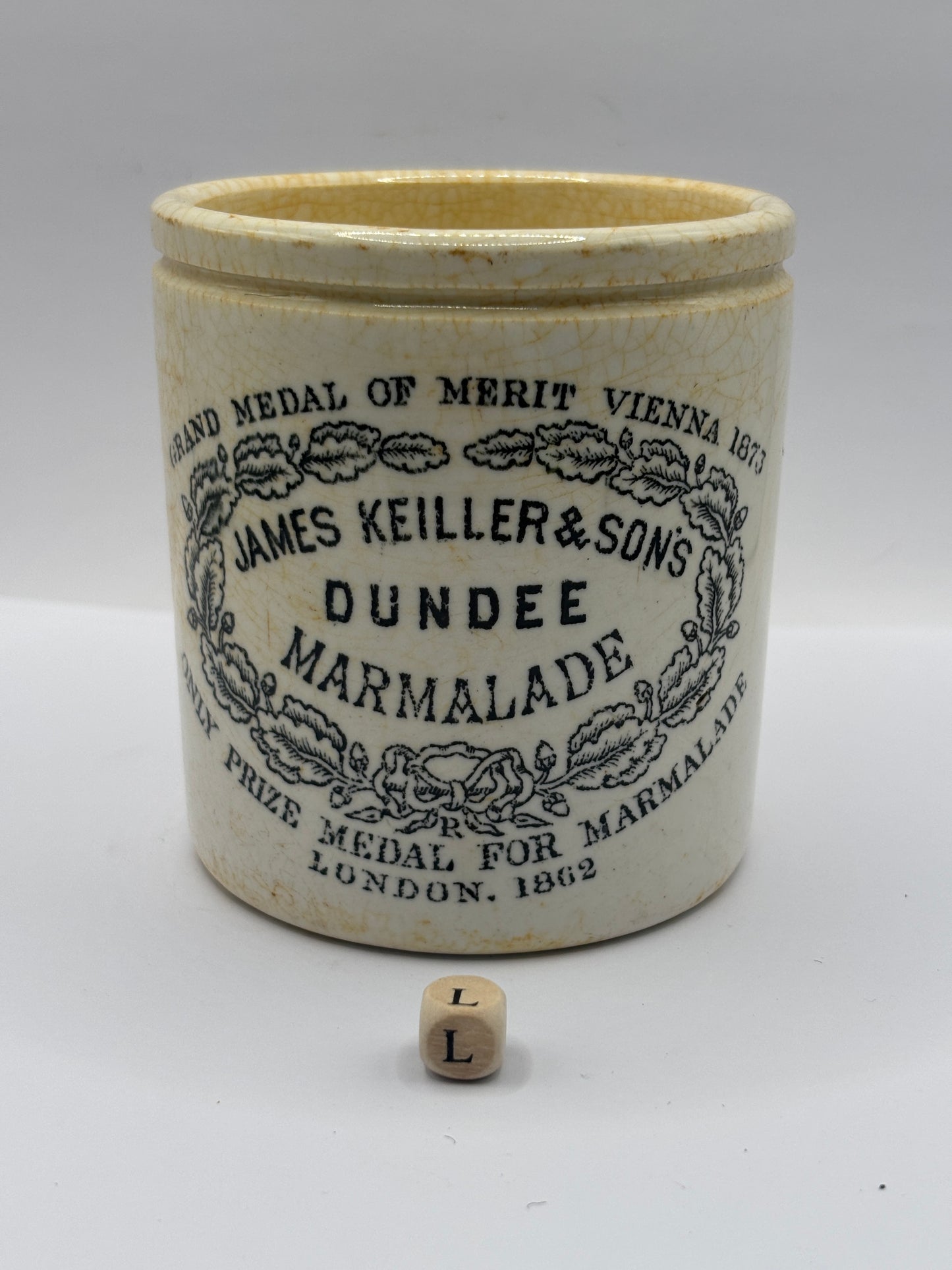 Old 1lb James Keiller Dundee marmalade Jar (L)