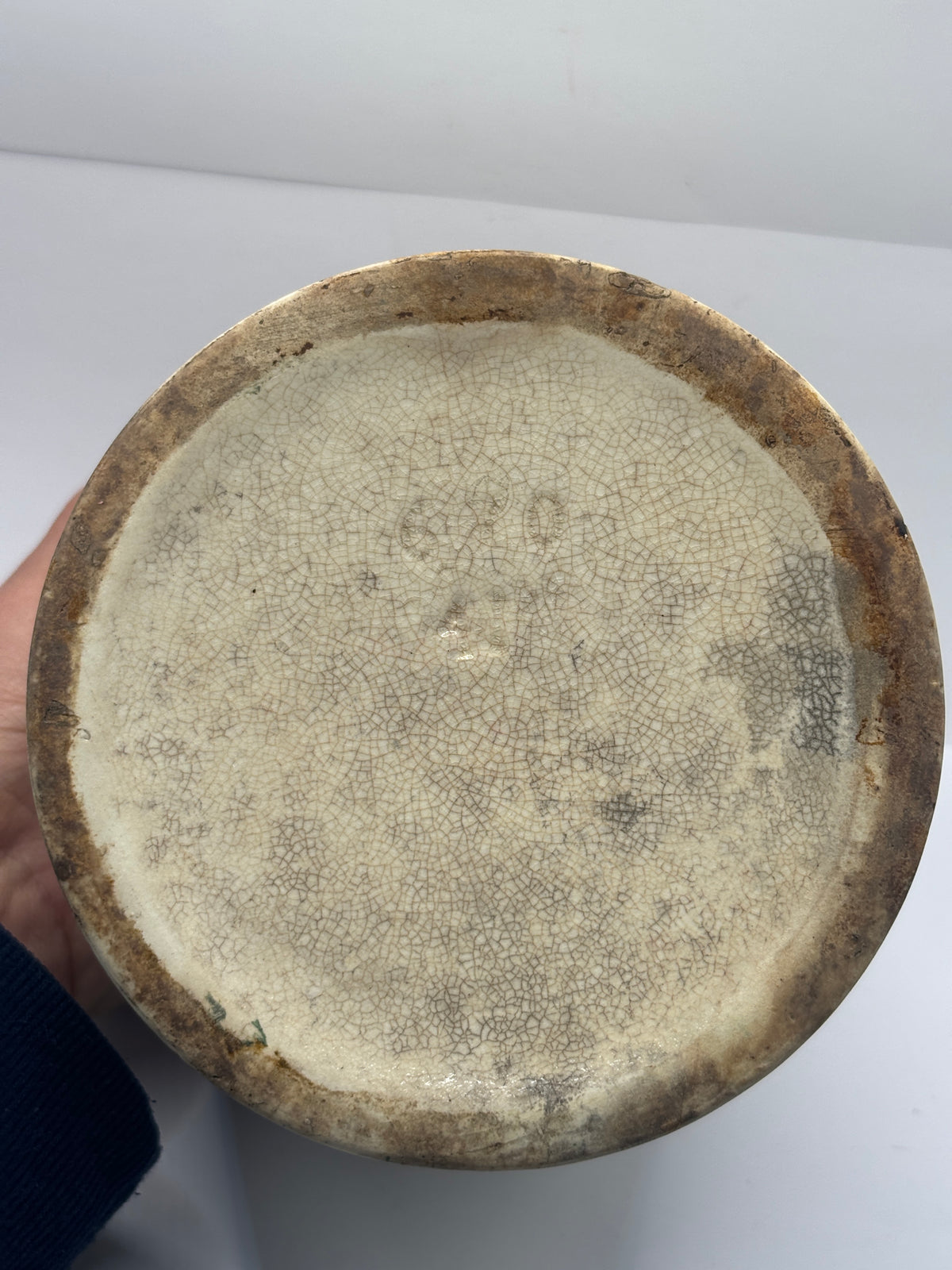Huge Rare 4lb stoneware marmalade pot, James Keiller Dundee marmalade. Damaged