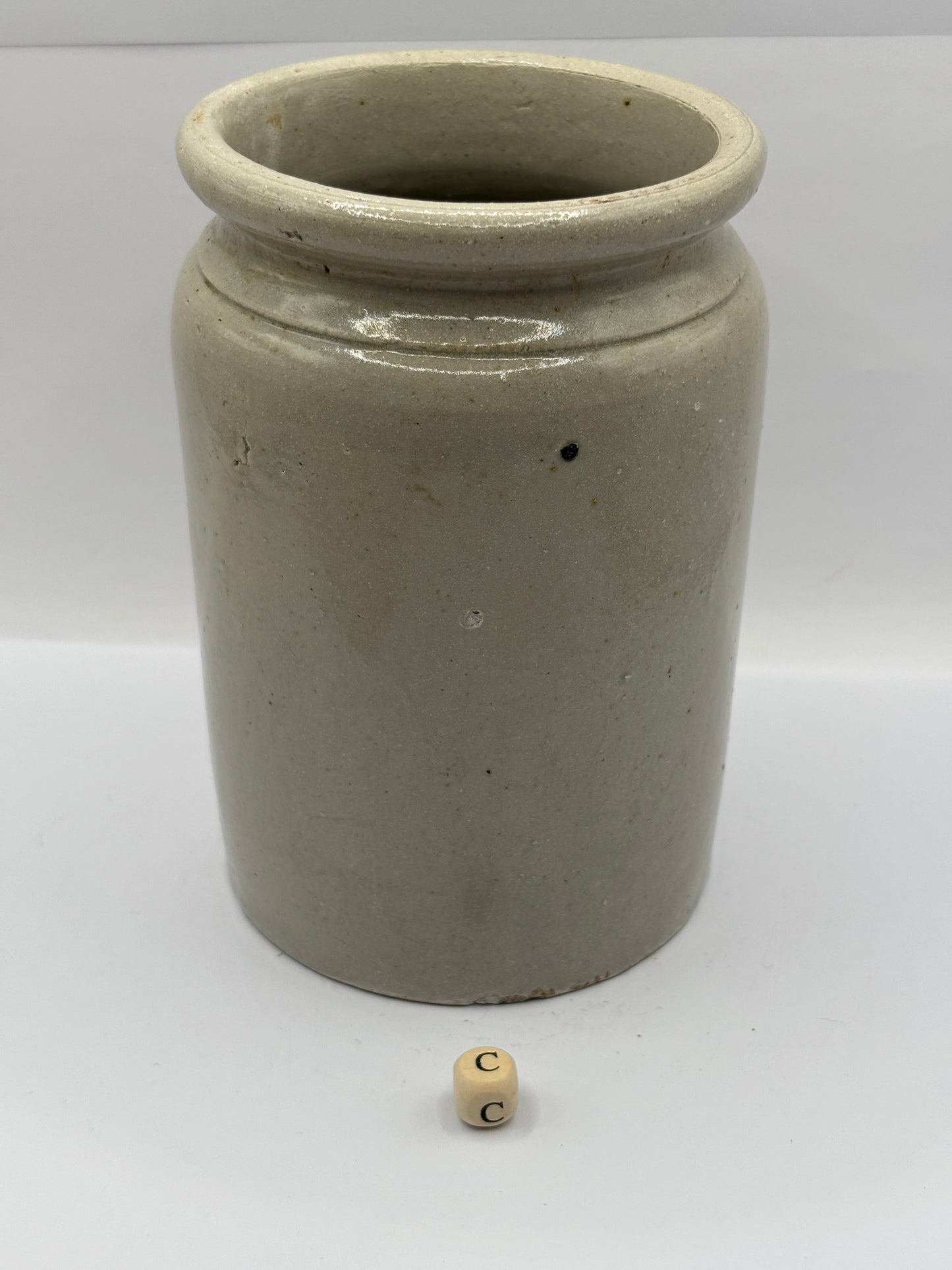 Old 2lb rolled top stoneware jam & marmalade pot (c)
