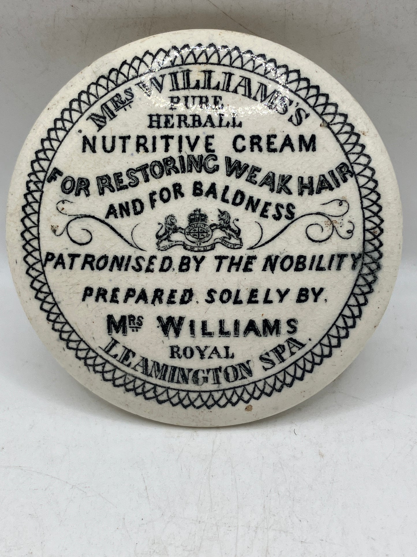 Mrs williams advertising pot lid