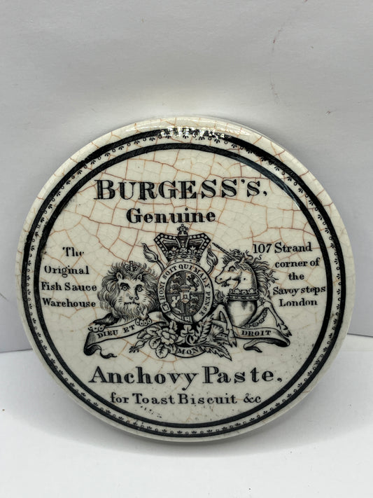 Large Burgess’s anchovy paste lid