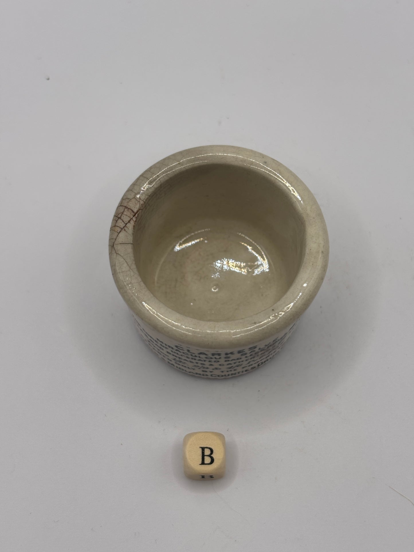 Old advertising ointment pot, clarkes miraculous salve ointment (B)