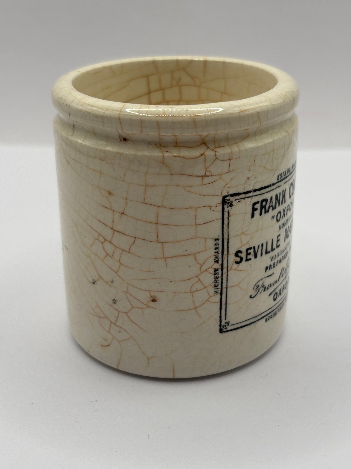 Old sample size Frank Cooper marmalade Jar