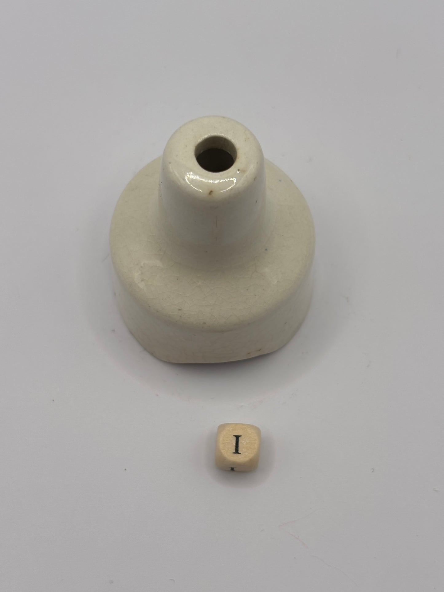 Vintage stoneware pie funnel (i)